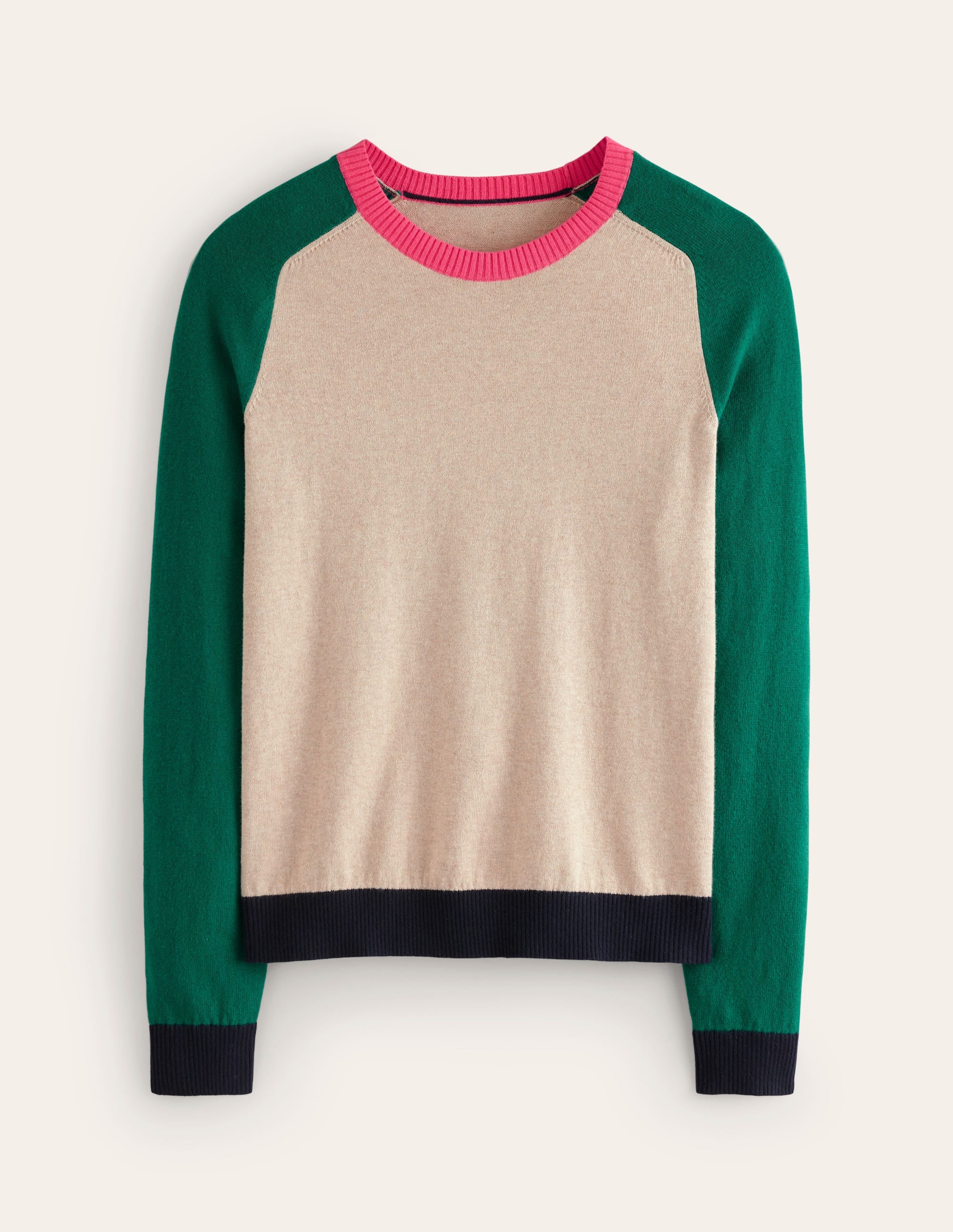 Meg Raglan Sleeve Jumper-Chinchilla, Colourblock - Image 6