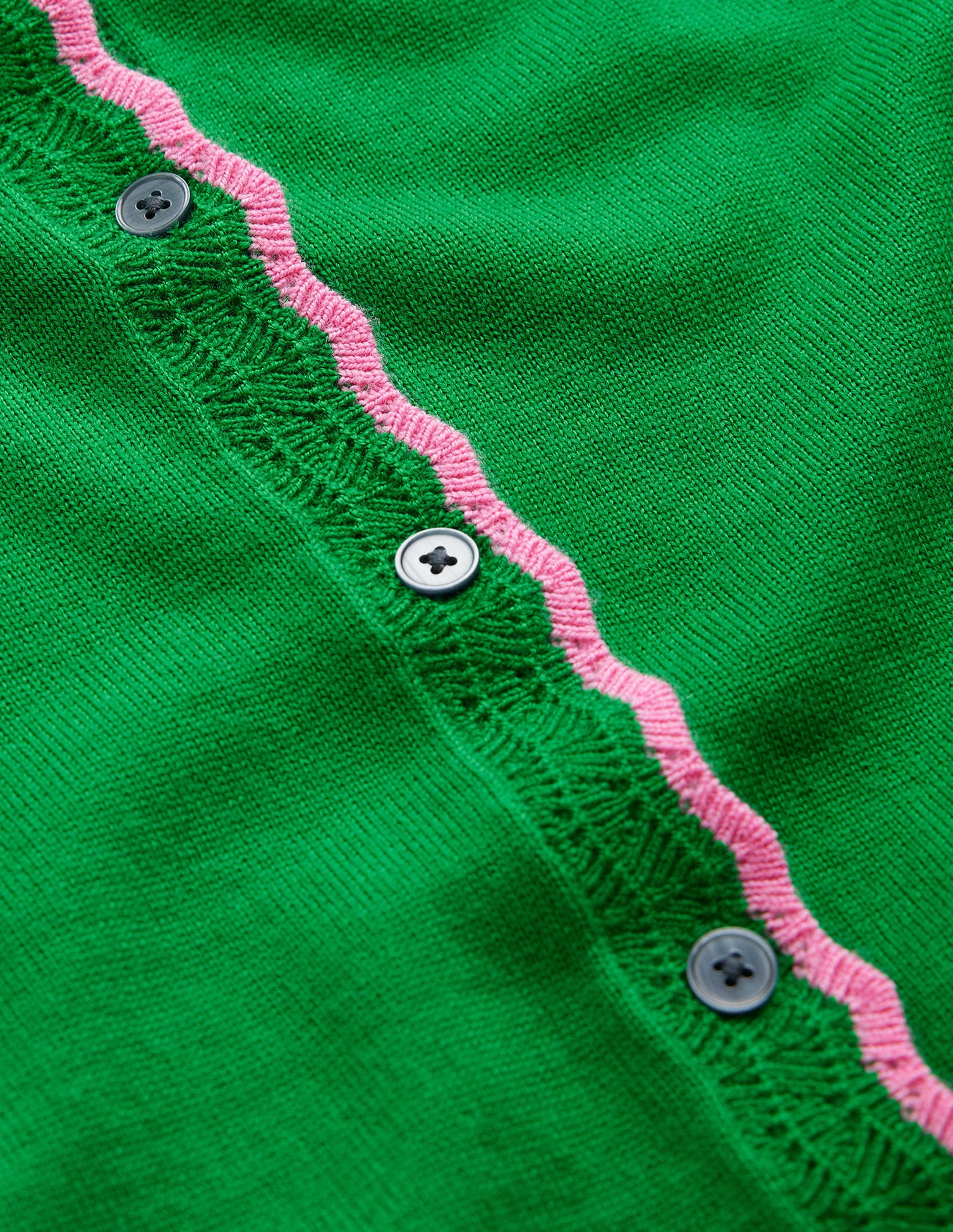 Merino Scallop Cardigan-Meadow Green - Image 7