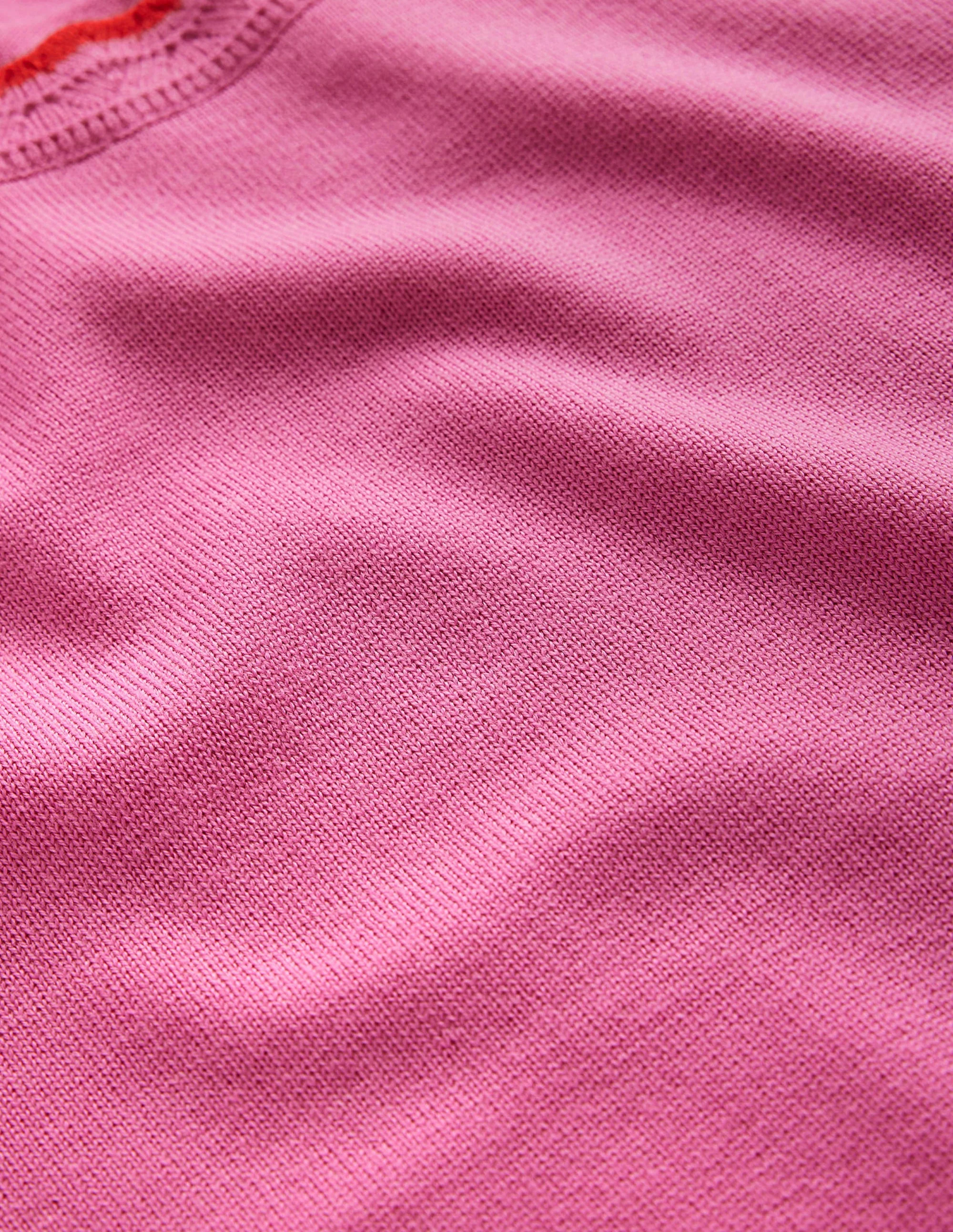 Merino Scalloped T-shirt-Mid Pink - Image 5