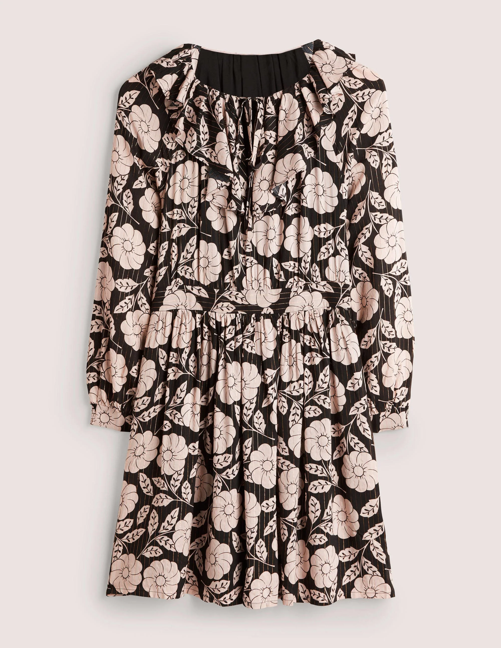 Metallic Frill Detail Dress-Black, Botanica - Image 6