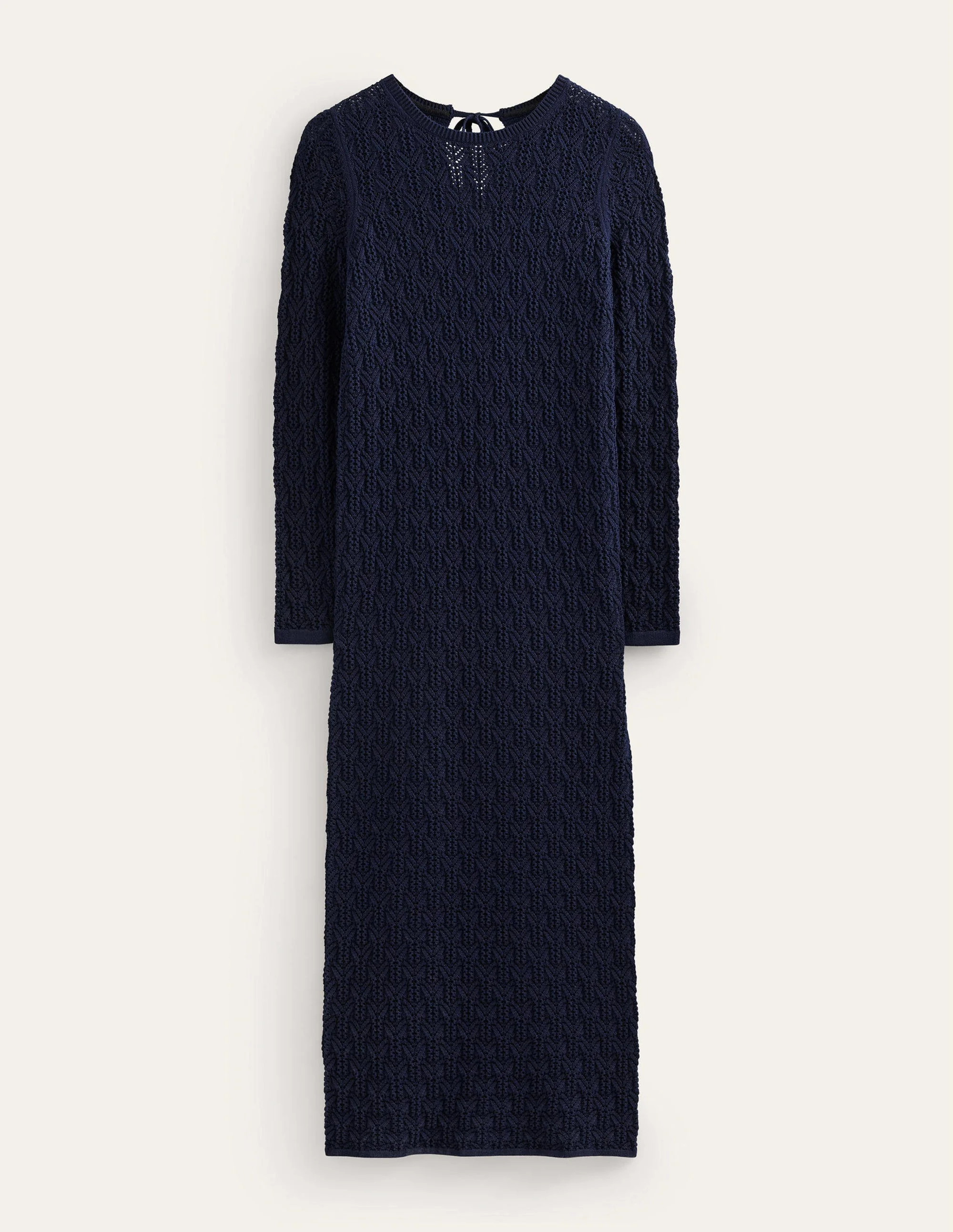 Midi Crochet Dress-Navy - Image 6