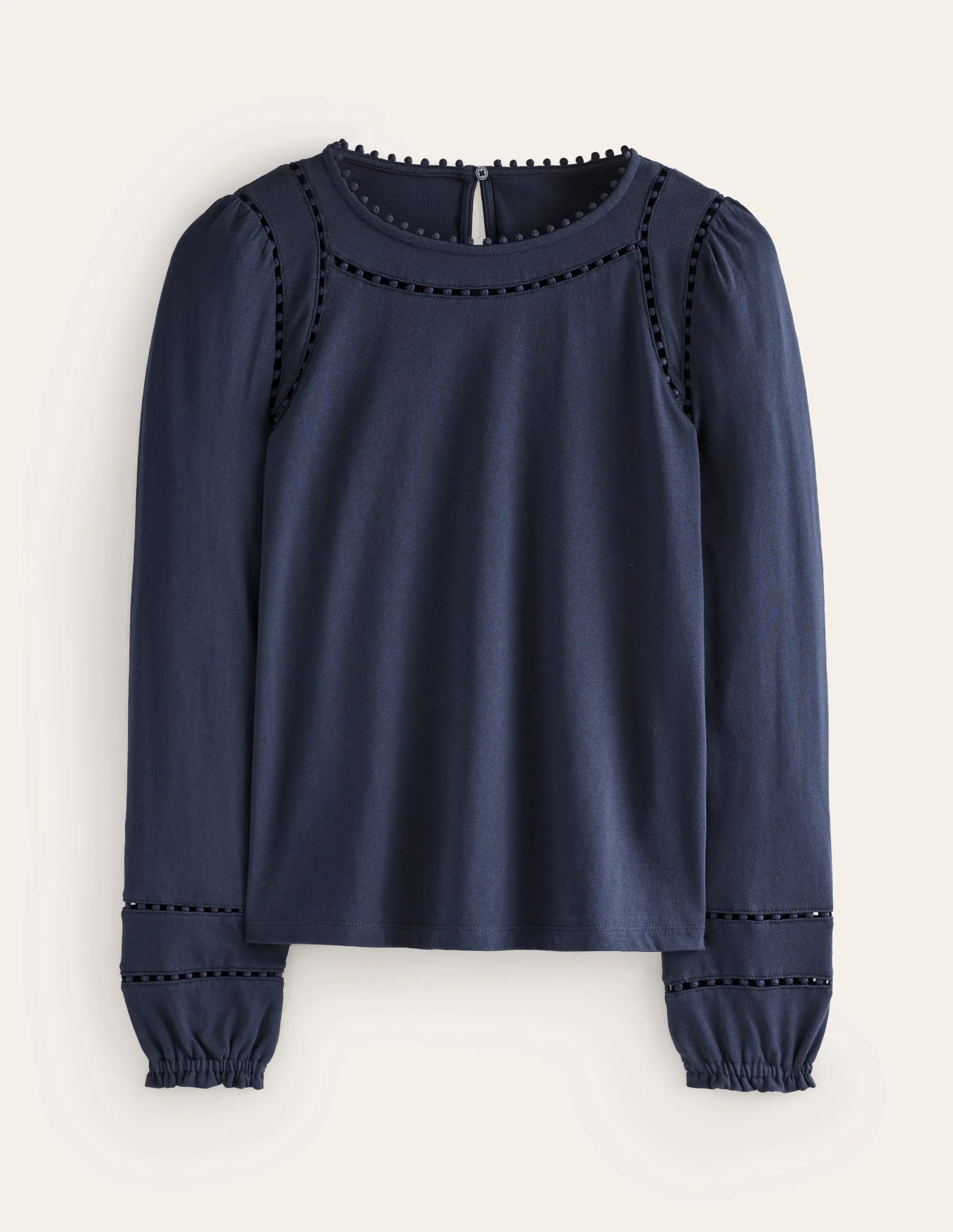 Mila Long Sleeve Top-Navy - Image 5