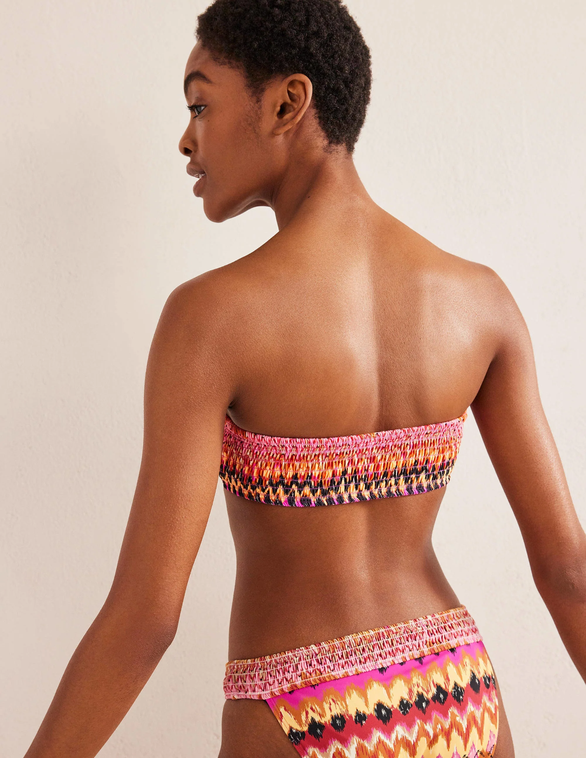 Milos Smocked Bikini Top-Multi Ikat - Image 2