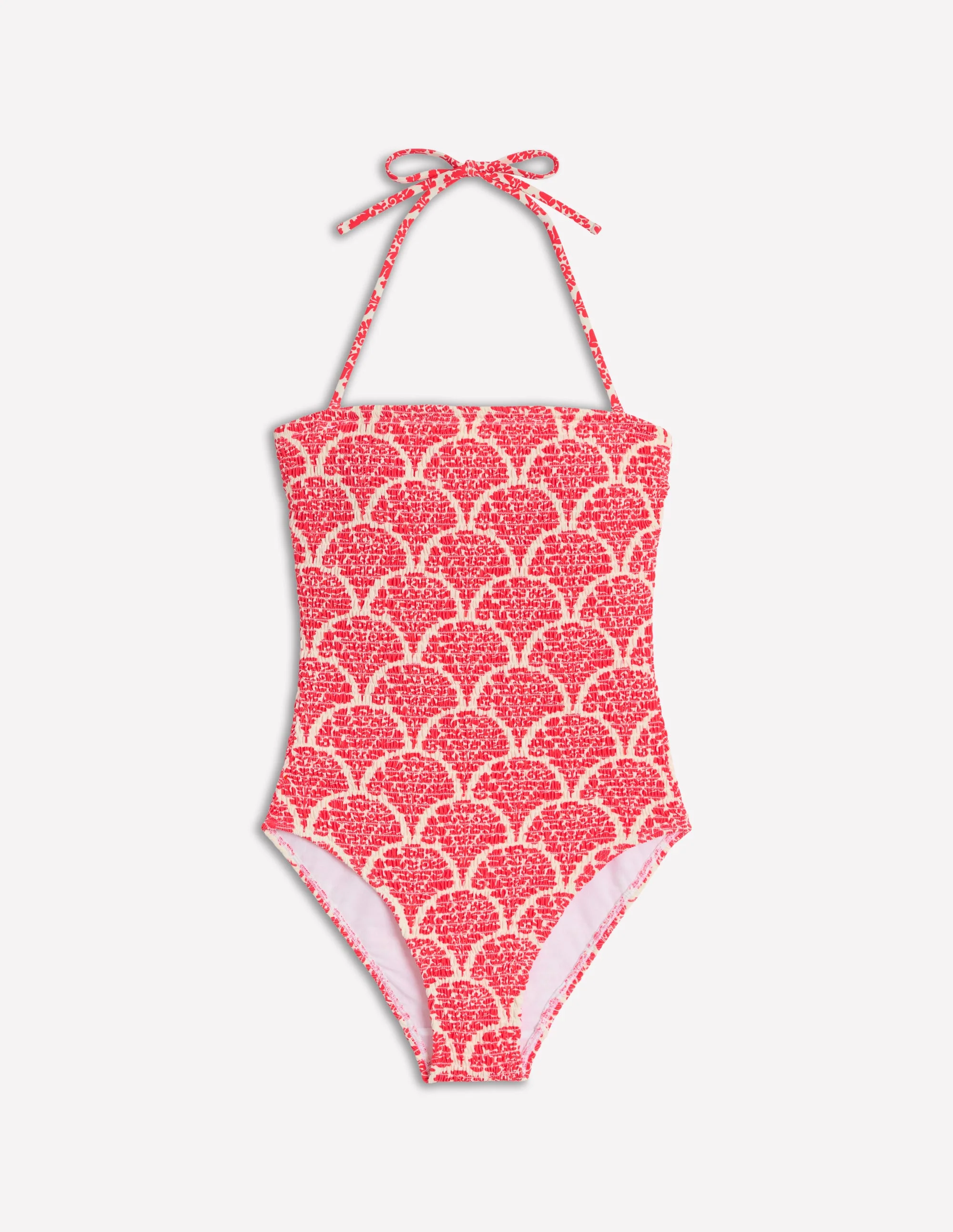 Milos Smocked Swimsuit-Jam Red, Blossomy - Image 7