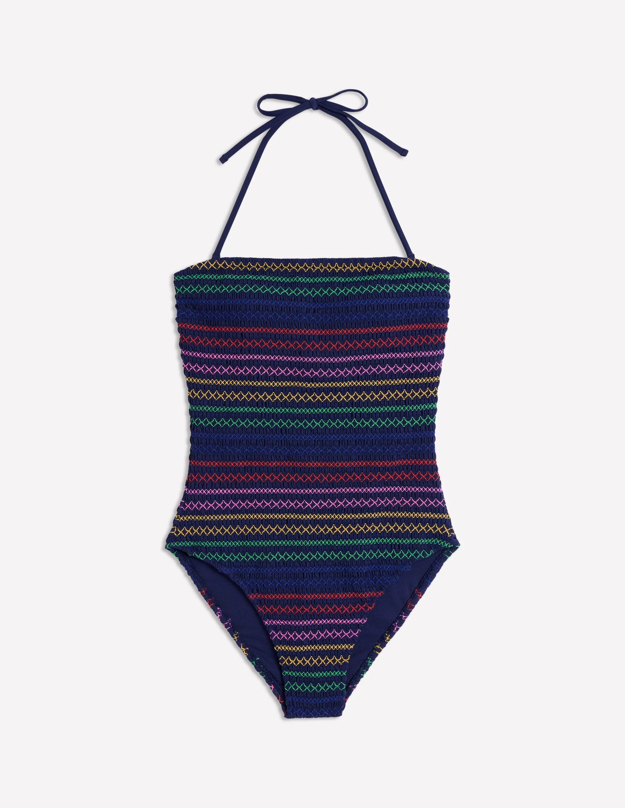 Milos Smocked Swimsuit-Navy - Image 5