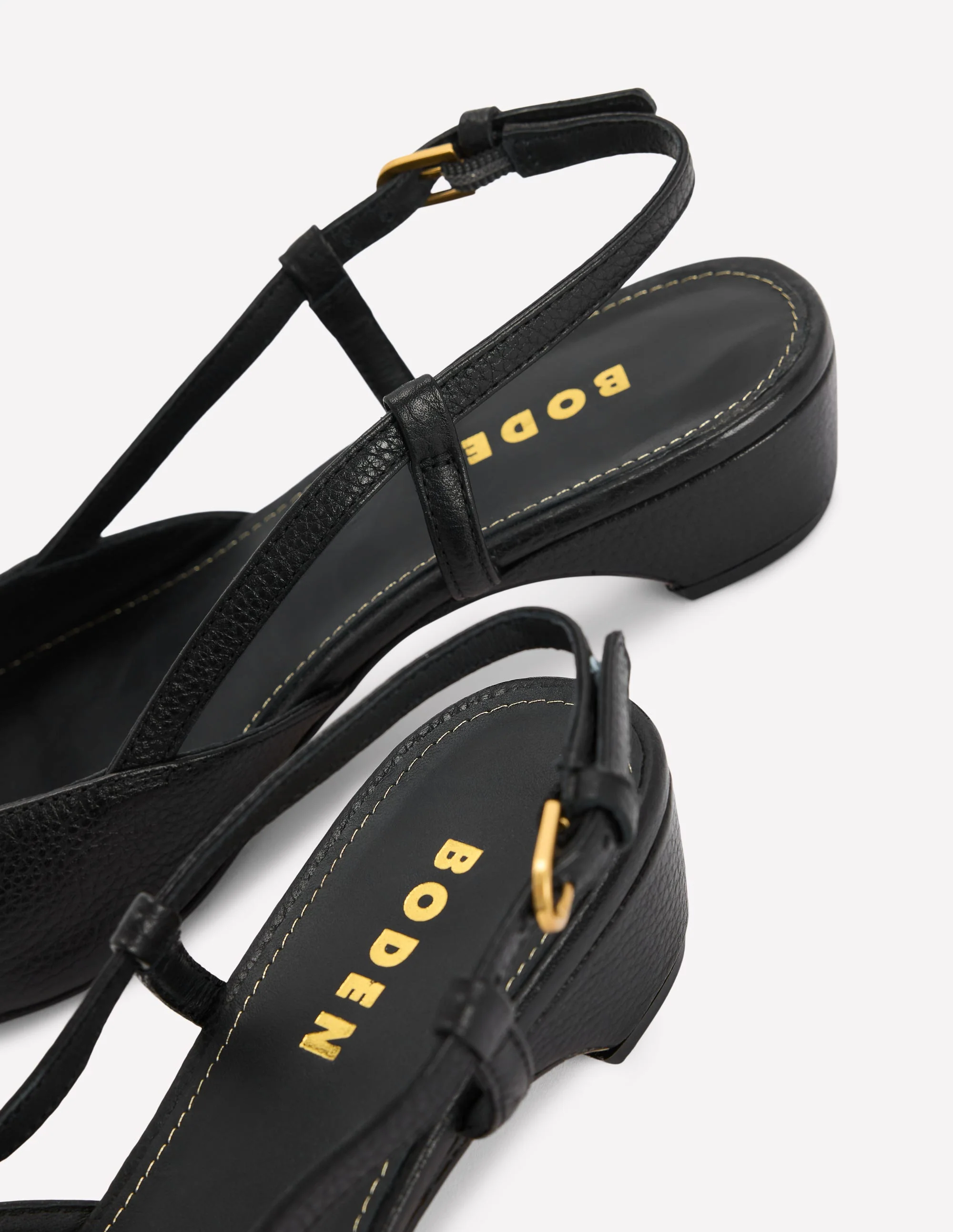Mini Block Sling Backs-Black - Image 4