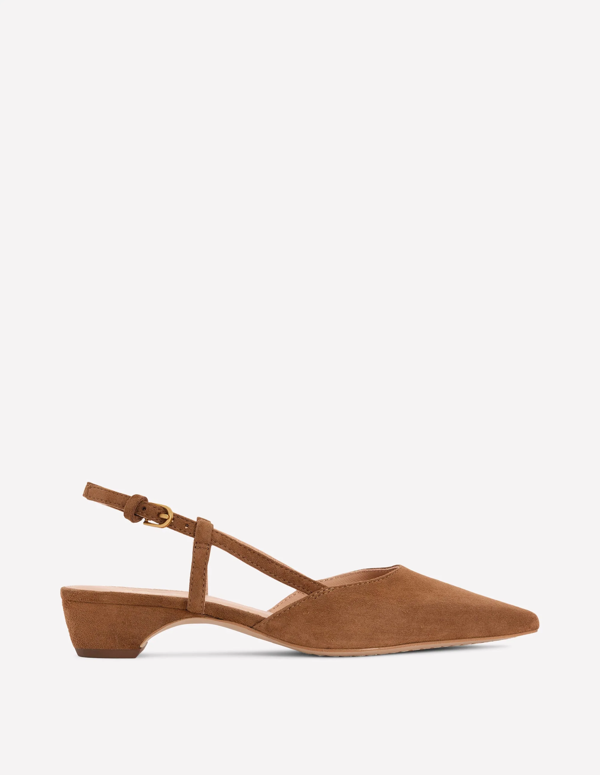 Mini Block Sling Backs-Raw Umber