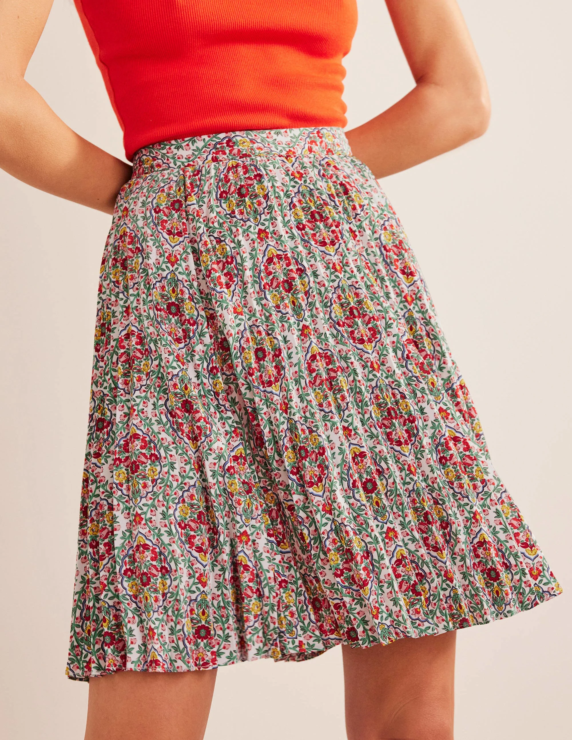 Mini Pleated Skirt-Multi, Vine Terrace - Image 4