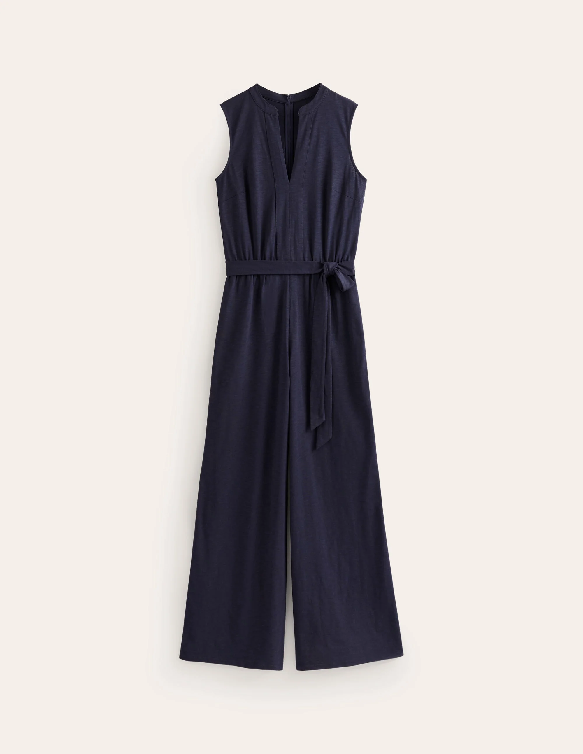 Naomi Notch Jersey Jumpsuit-Navy - Image 6