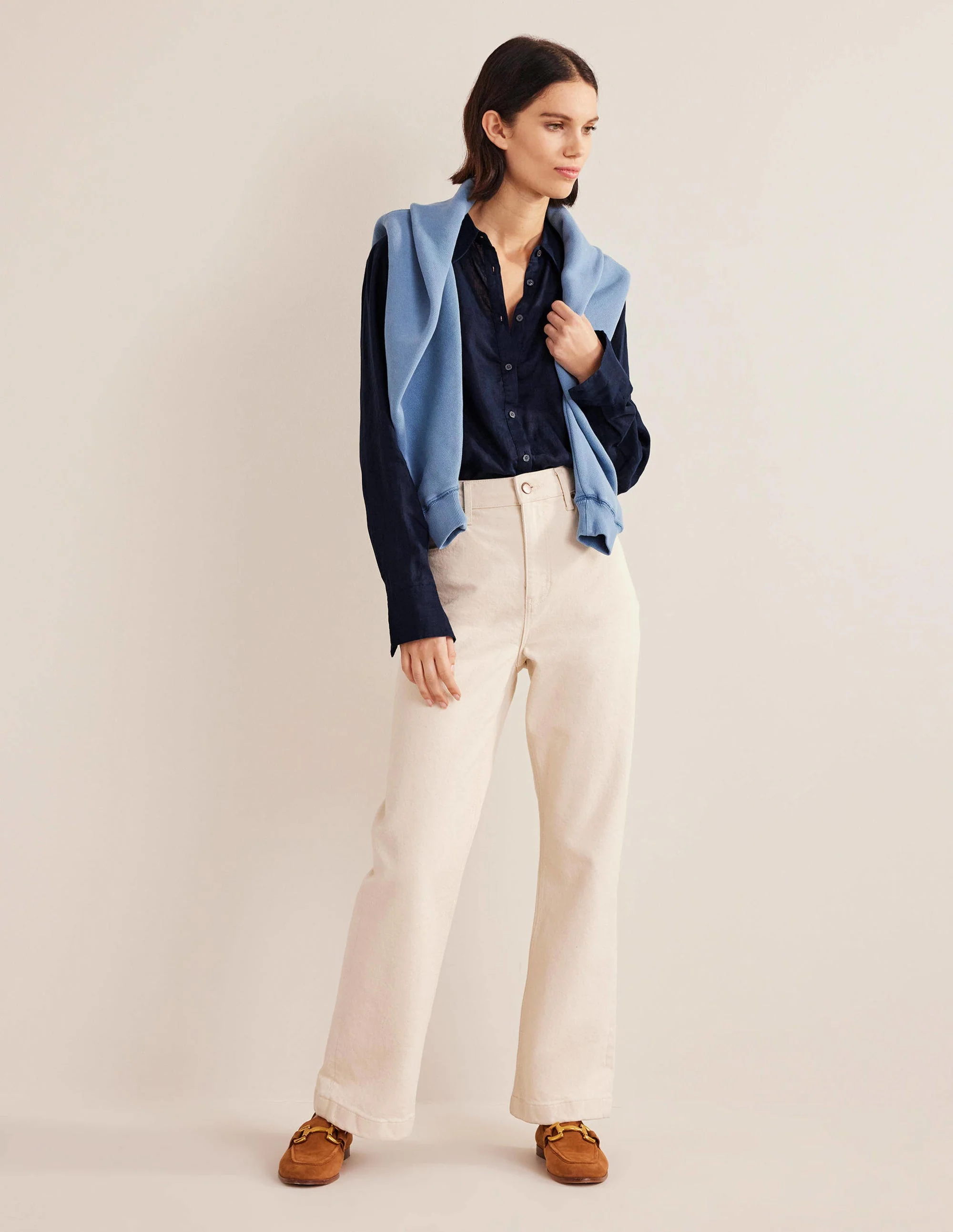 New Linen Shirt-Navy - Image 5