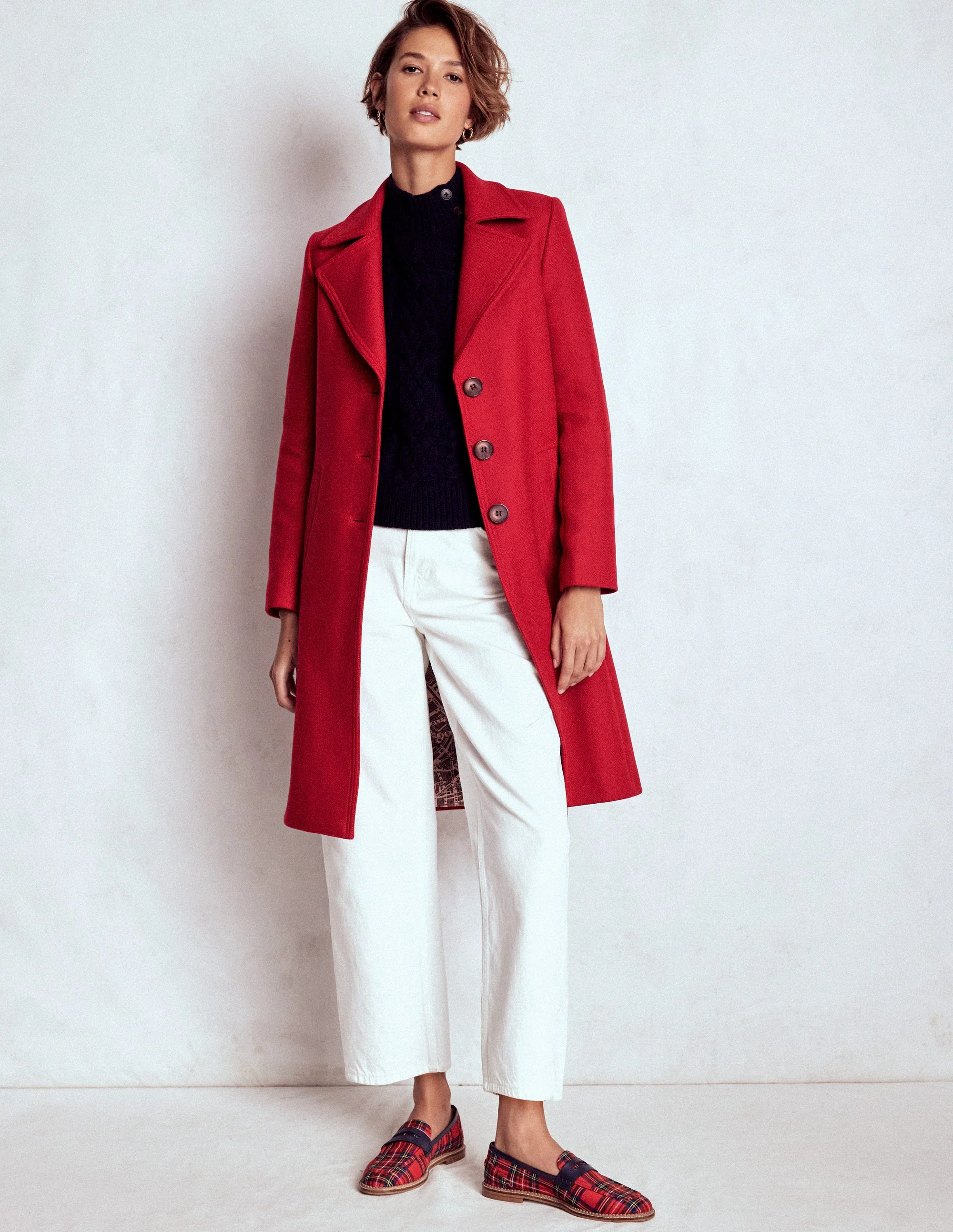 Newport Wool Coat-Cranberry Red - Image 4
