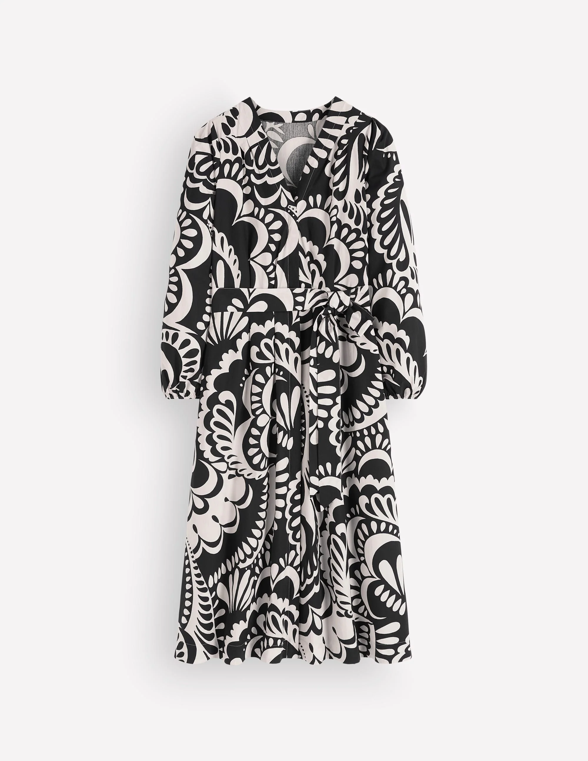 Nicola Cotton Midi Dress-Black, Flourishing Medley - Image 7