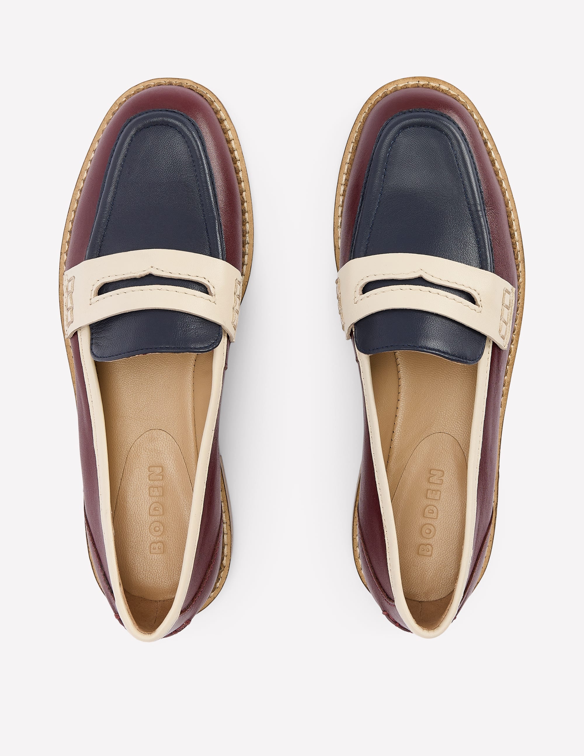 Nya Penny Loafers-Oxblood/Navy - Image 5