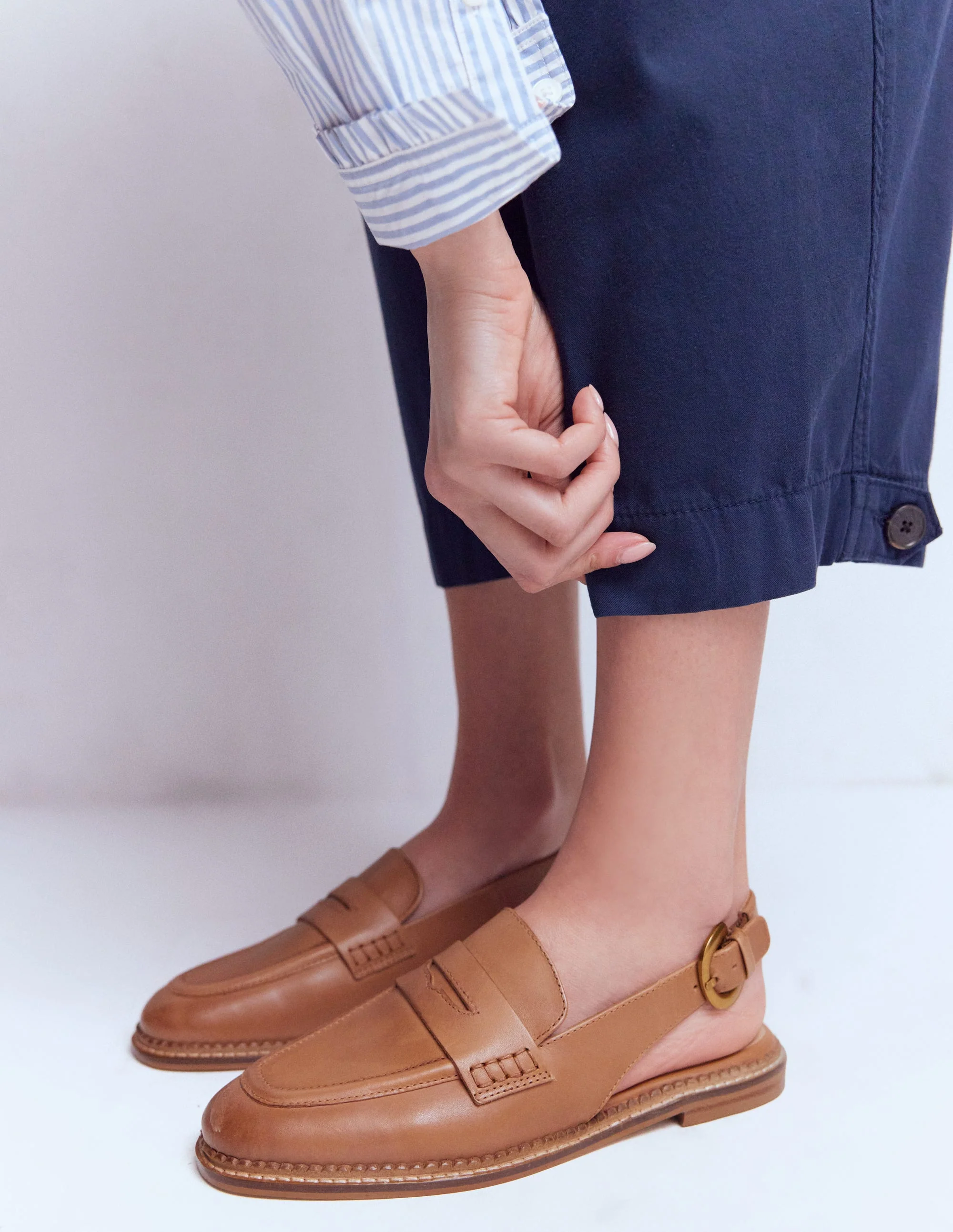 Nya Slingback Penny Loafers-Tan - Image 4