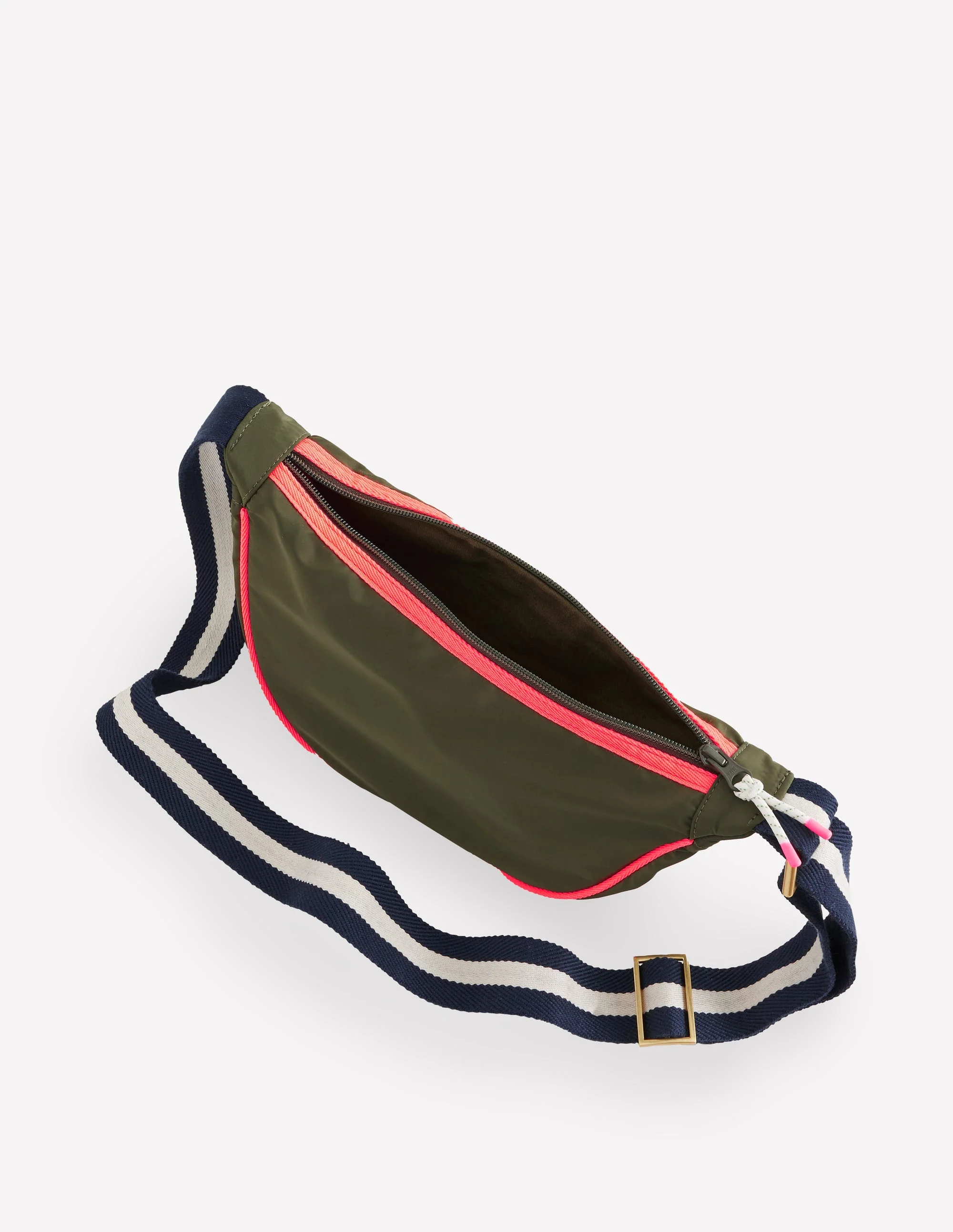 Nylon Cross-Body Bag-Khaki - Image 4