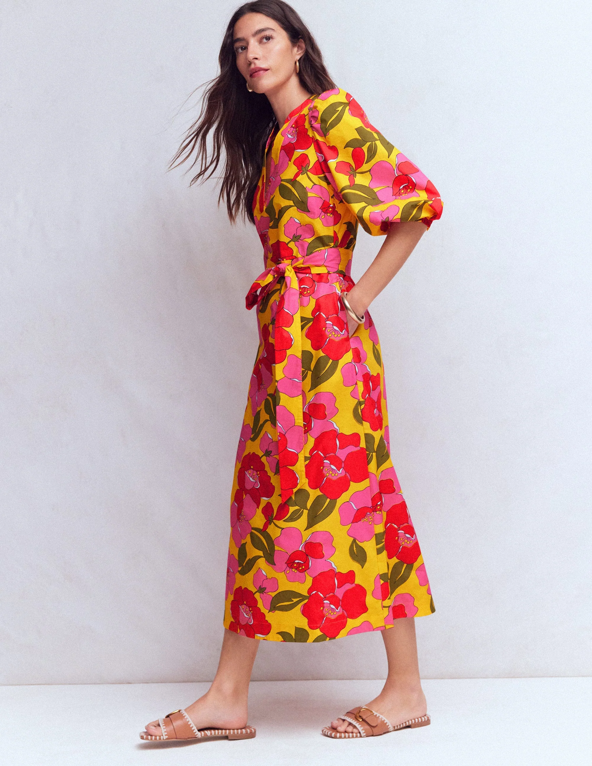 Octavia Cotton Dress-Yellow, Radiant Bloom - Image 7