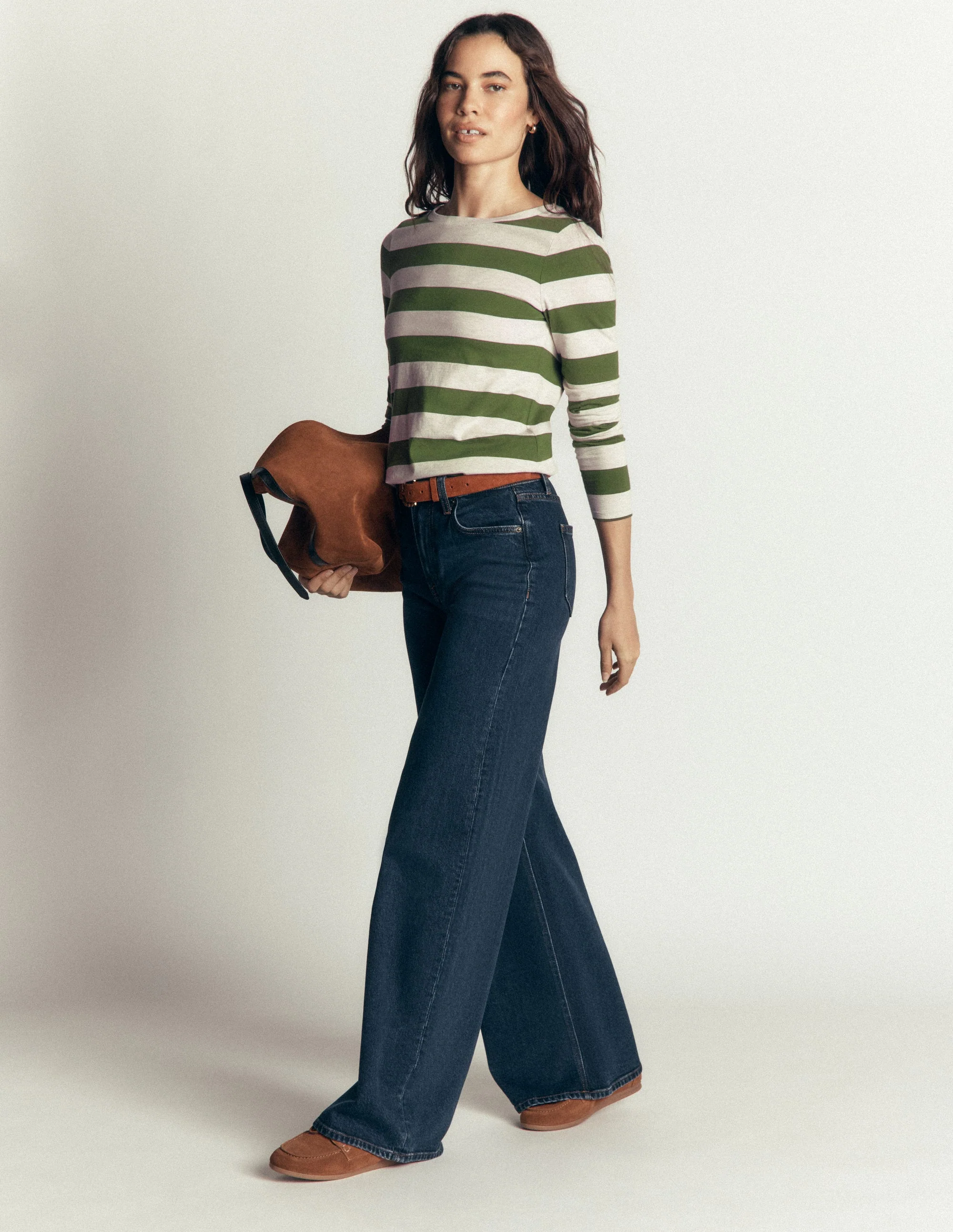 Olivia Long Sleeve Breton-Chive and Oatmeal - Image 2