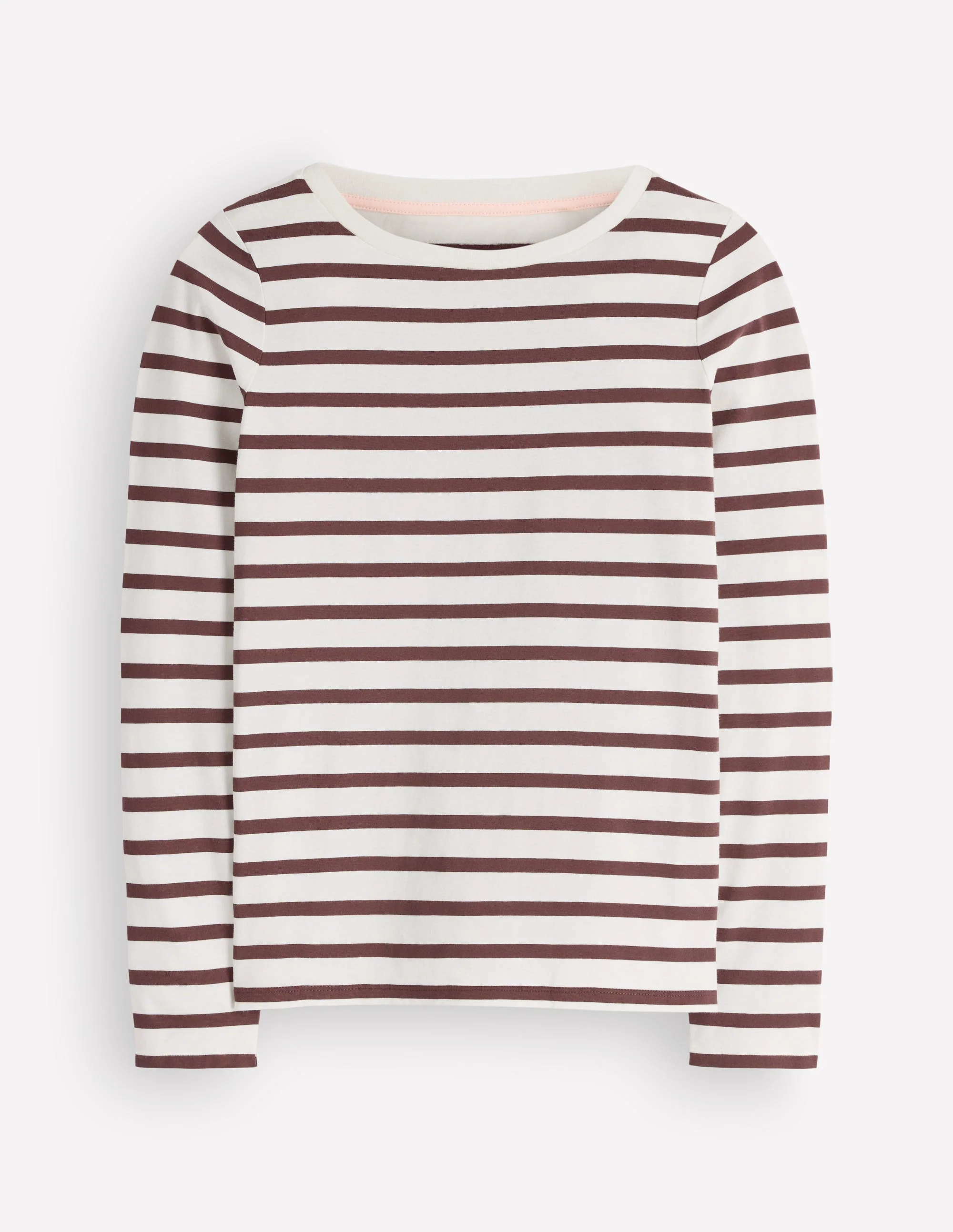 Olivia Long Sleeve Breton-Ivory and Bitter Chocolate - Image 4