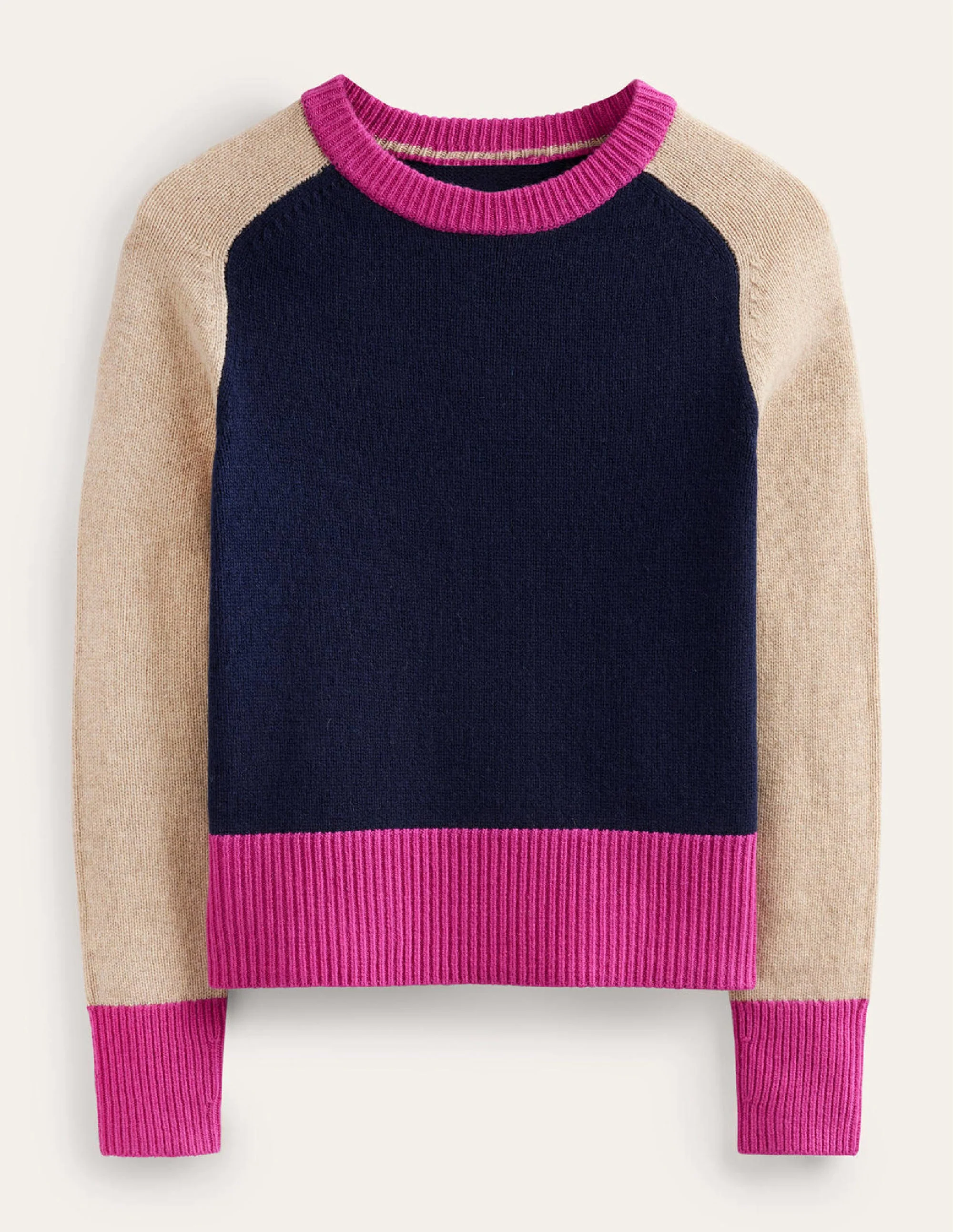 Olivia Merino Jumper-French Navy Colourblock - Image 6