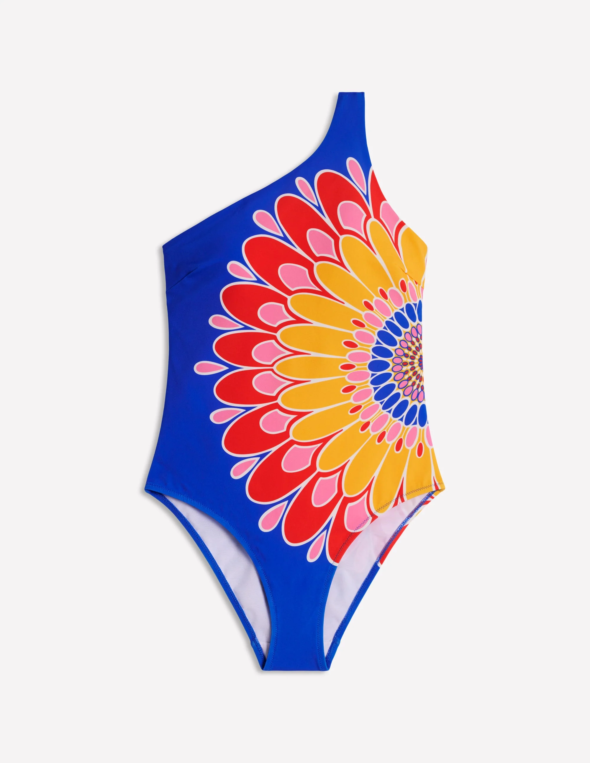 One Shoulder Swimsuit-Blue, Artisan Petal - Image 6