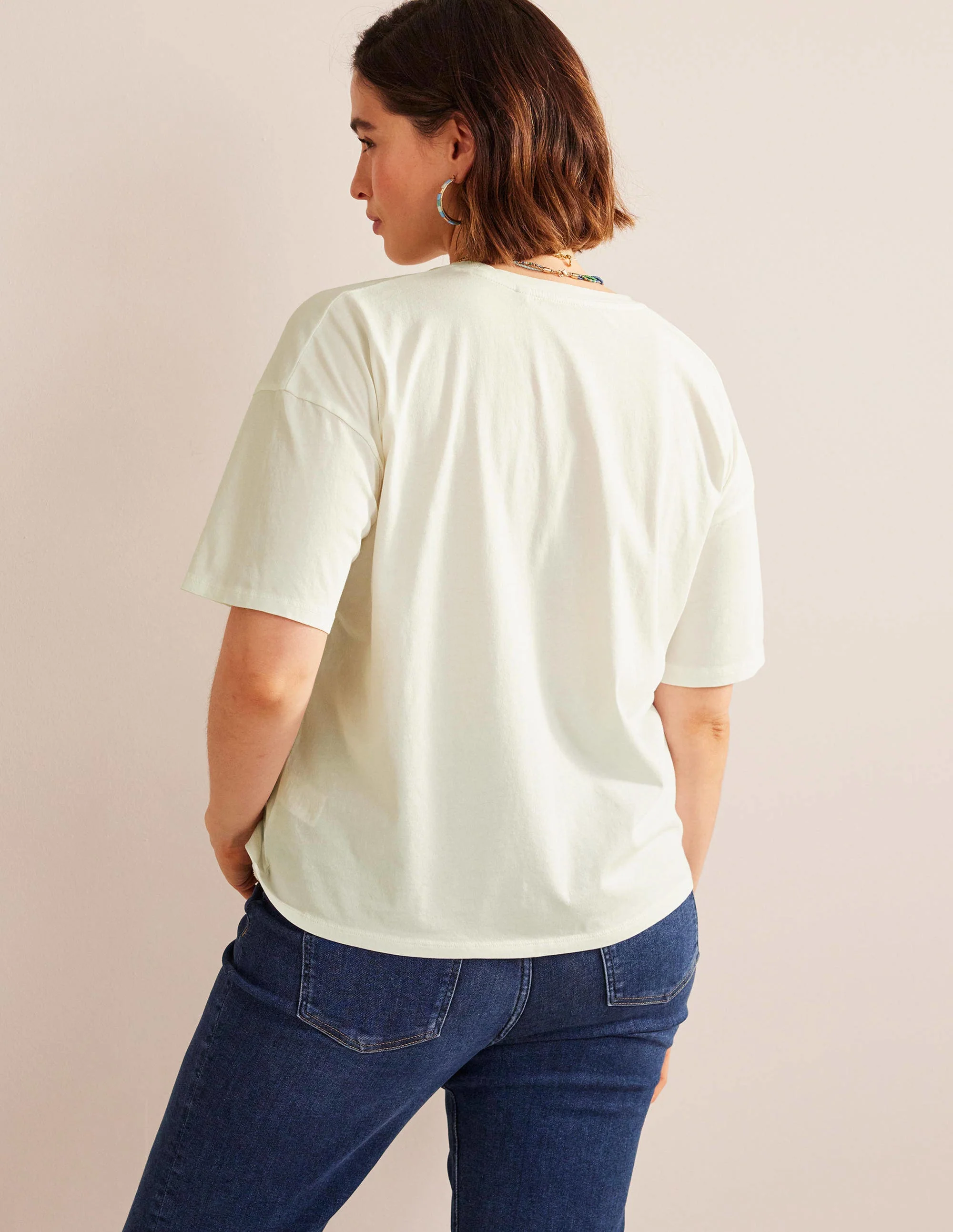 Oversized Washed T-Shirt-Ivory - Image 6
