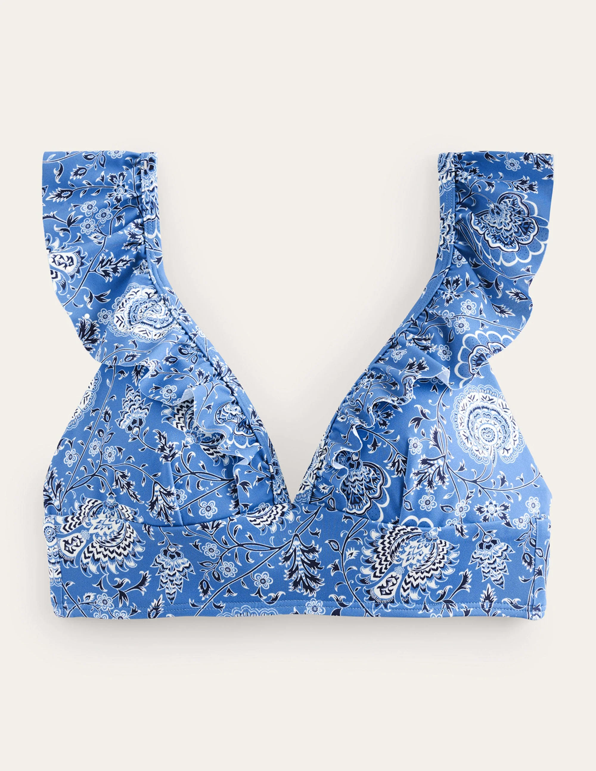 Palermo Ruffle Bikini Top-Azure, Gardenia Grove - Image 5