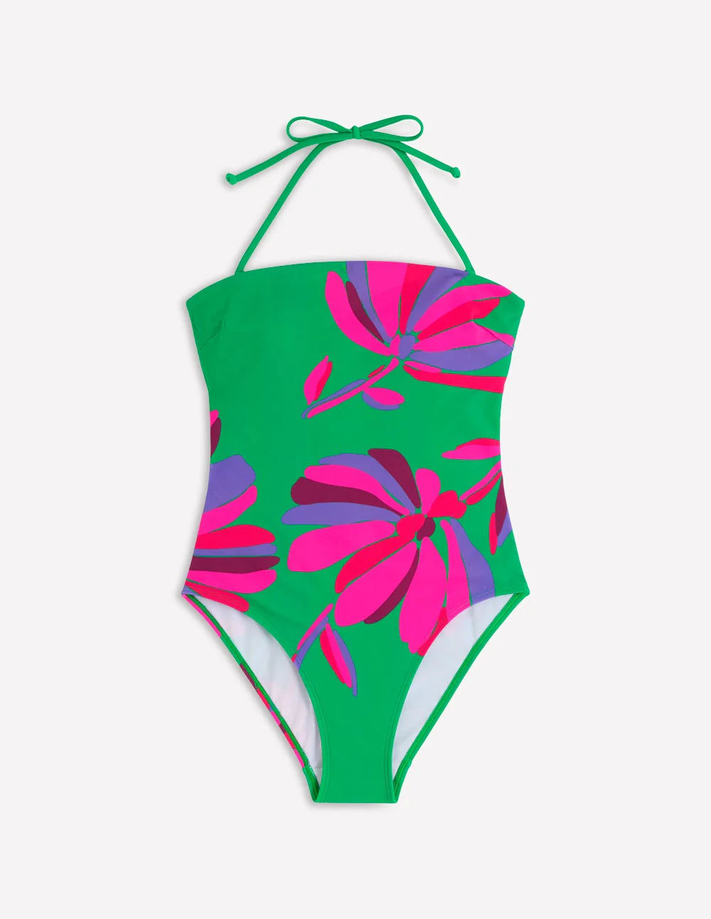 Paros Bandeau Swimsuit-Green Tambourine,Daisy Cascade - Image 8