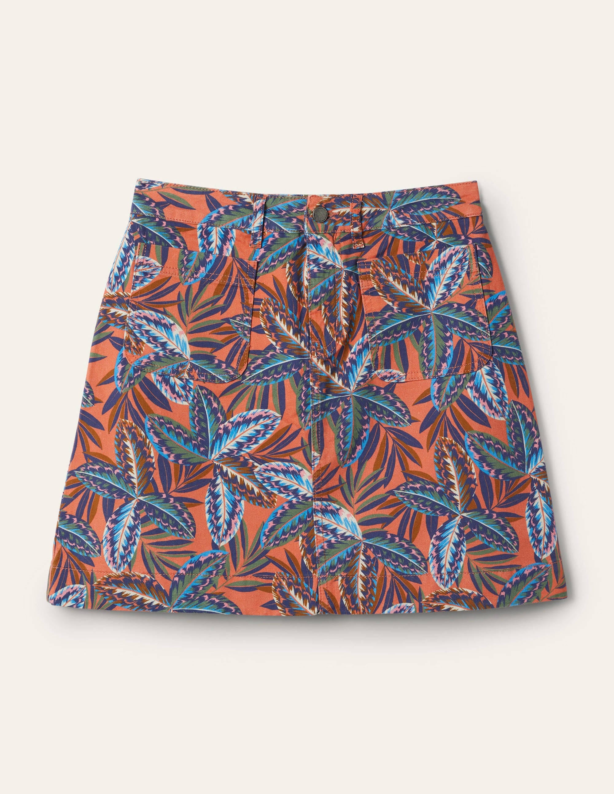 Patch Pocket Skirt-Exotic Leaves - Image 5