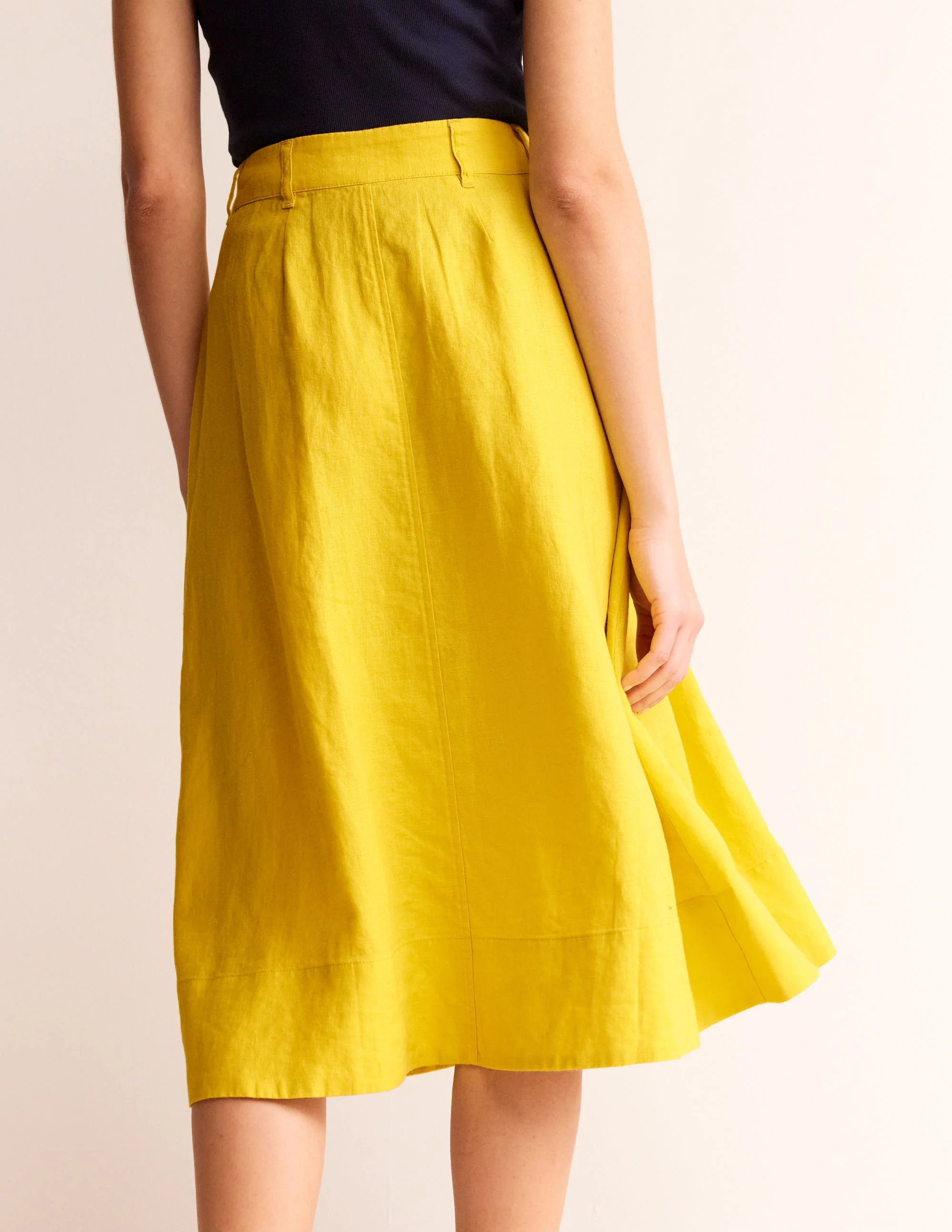 Petra Linen Midi Skirt-Passion Fruit - Image 3