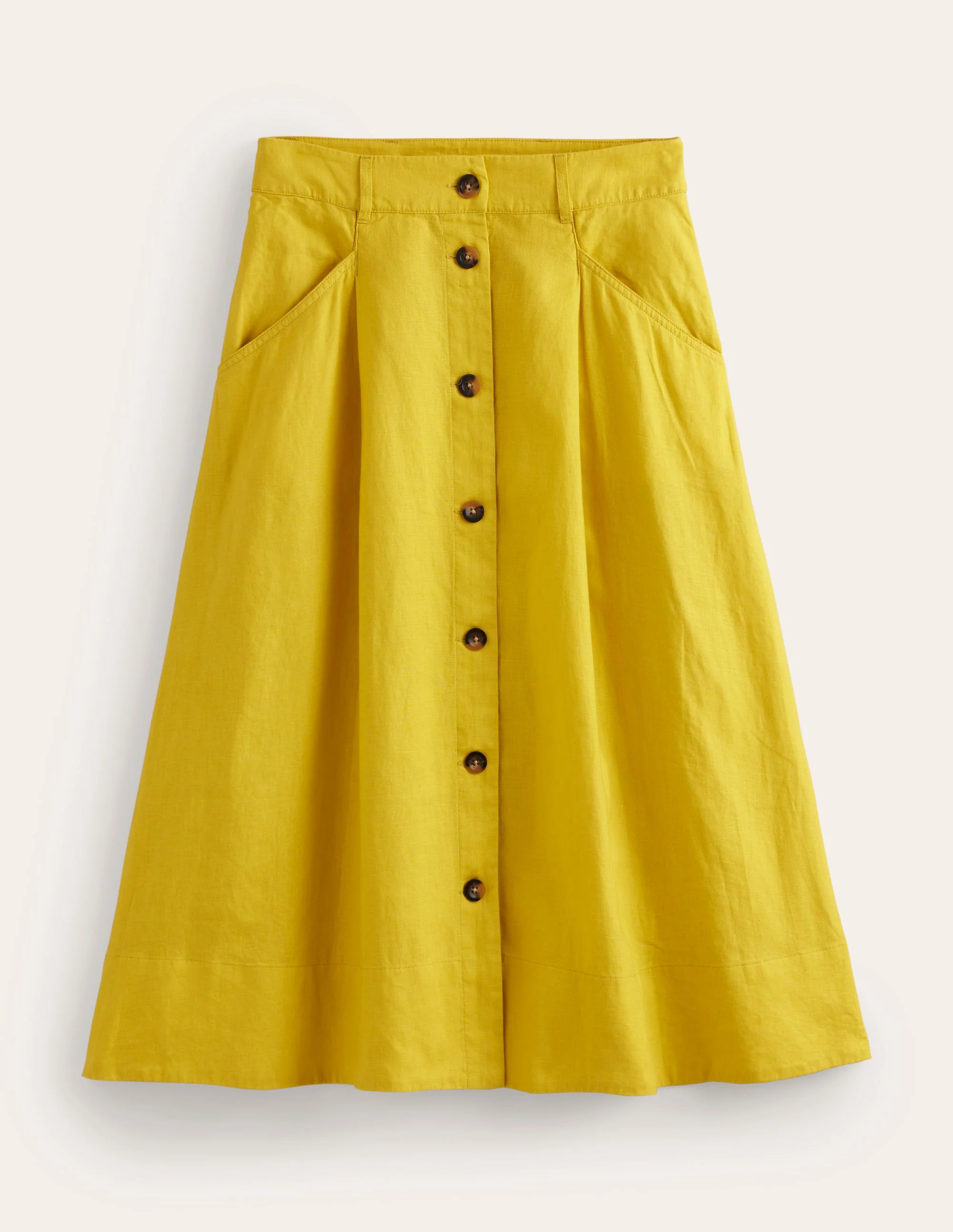 Petra Linen Midi Skirt-Passion Fruit - Image 5