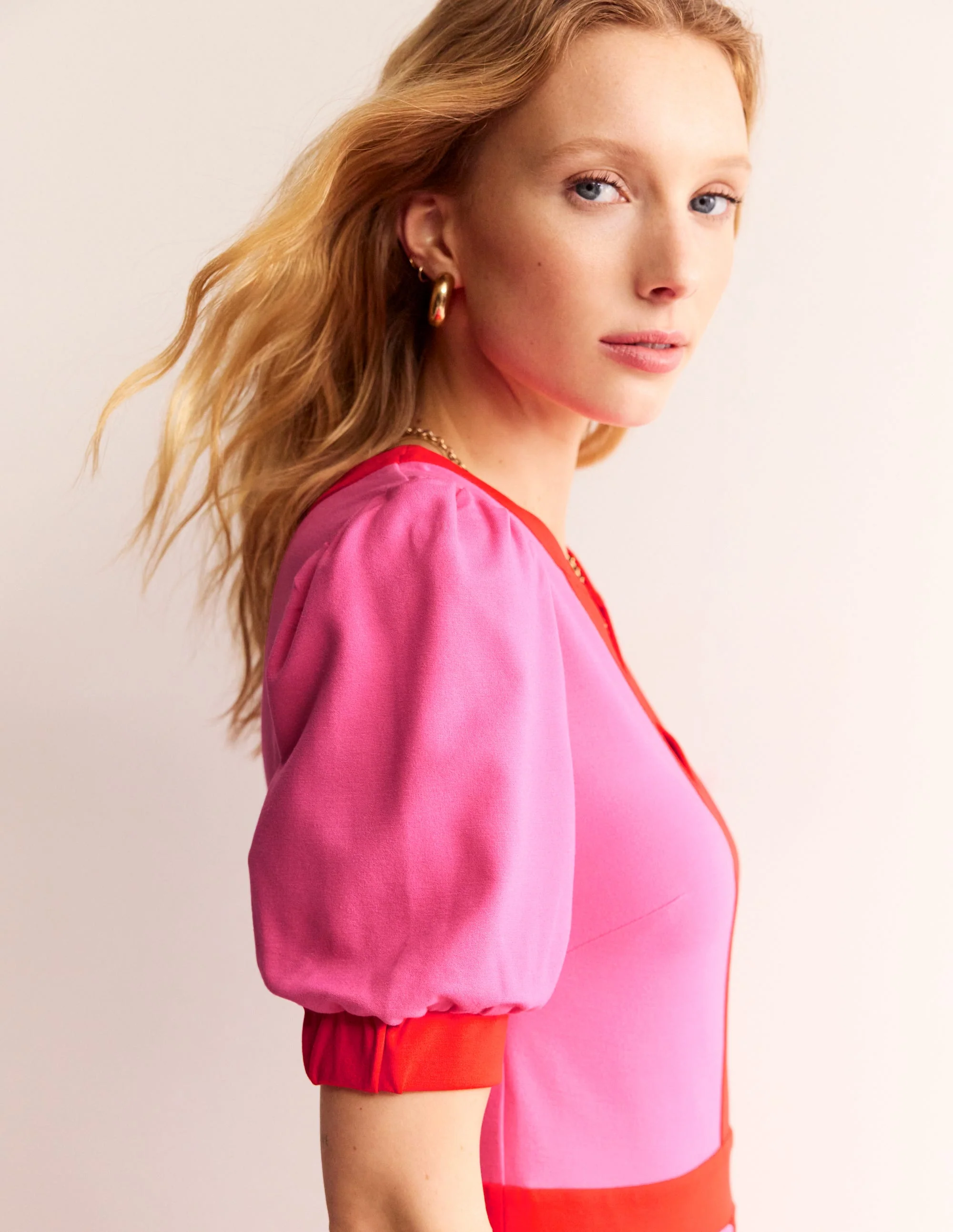 Philippa Ponte Midi Dress-Sangria Sunset - Image 2