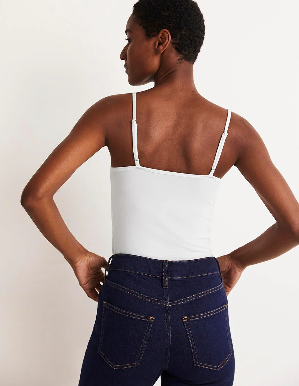 Plain Cami Top-White - Image 3