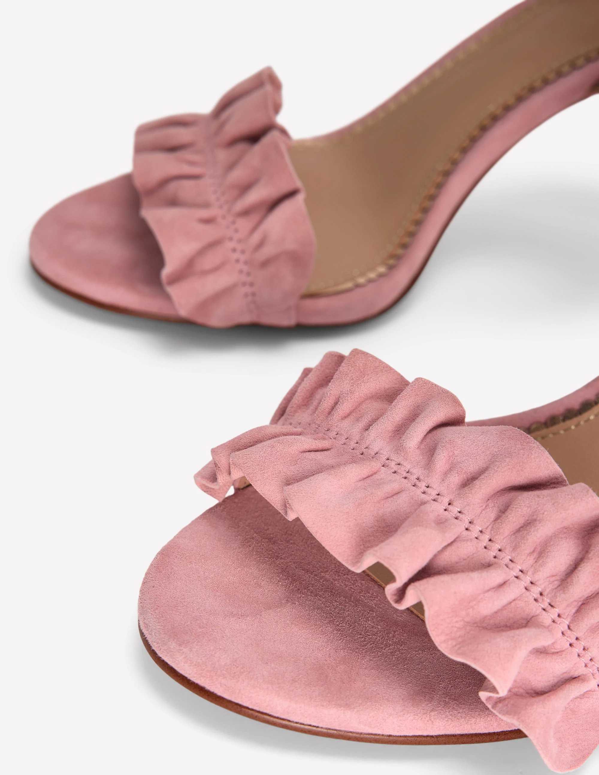 Pleat Detail Heeled Sandal-Almond Pink - Image 5