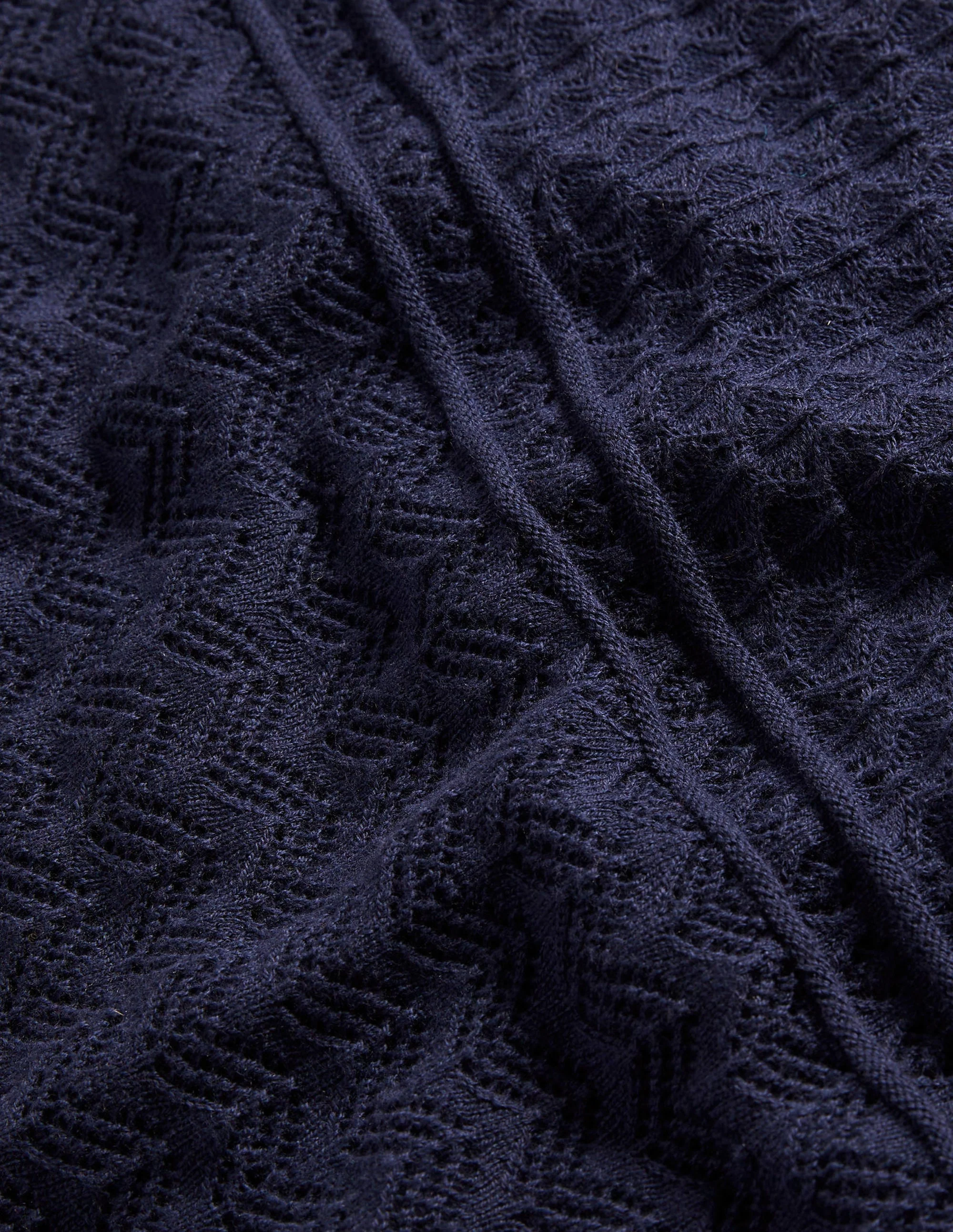 Pointelle Knitted Mini Dress-Night Blue - Image 6