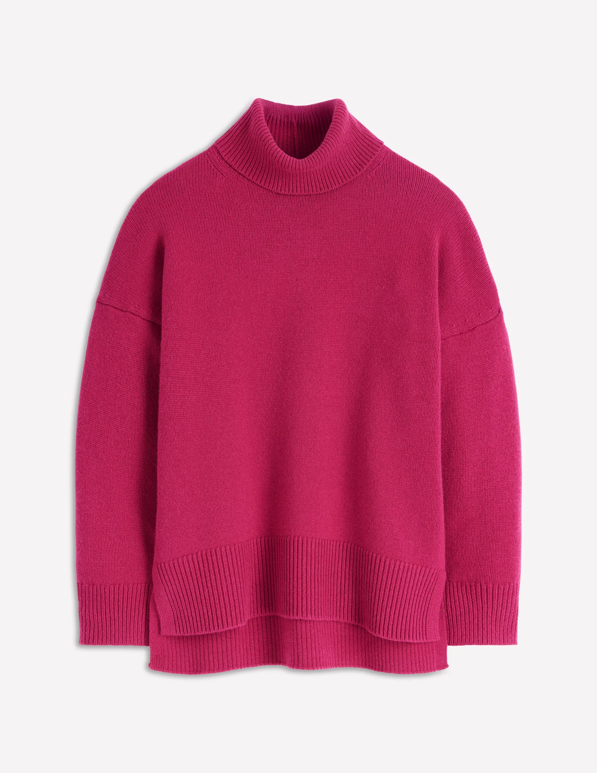 Polly Merino Roll Neck Jumper-Sorbet Pink - Image 7