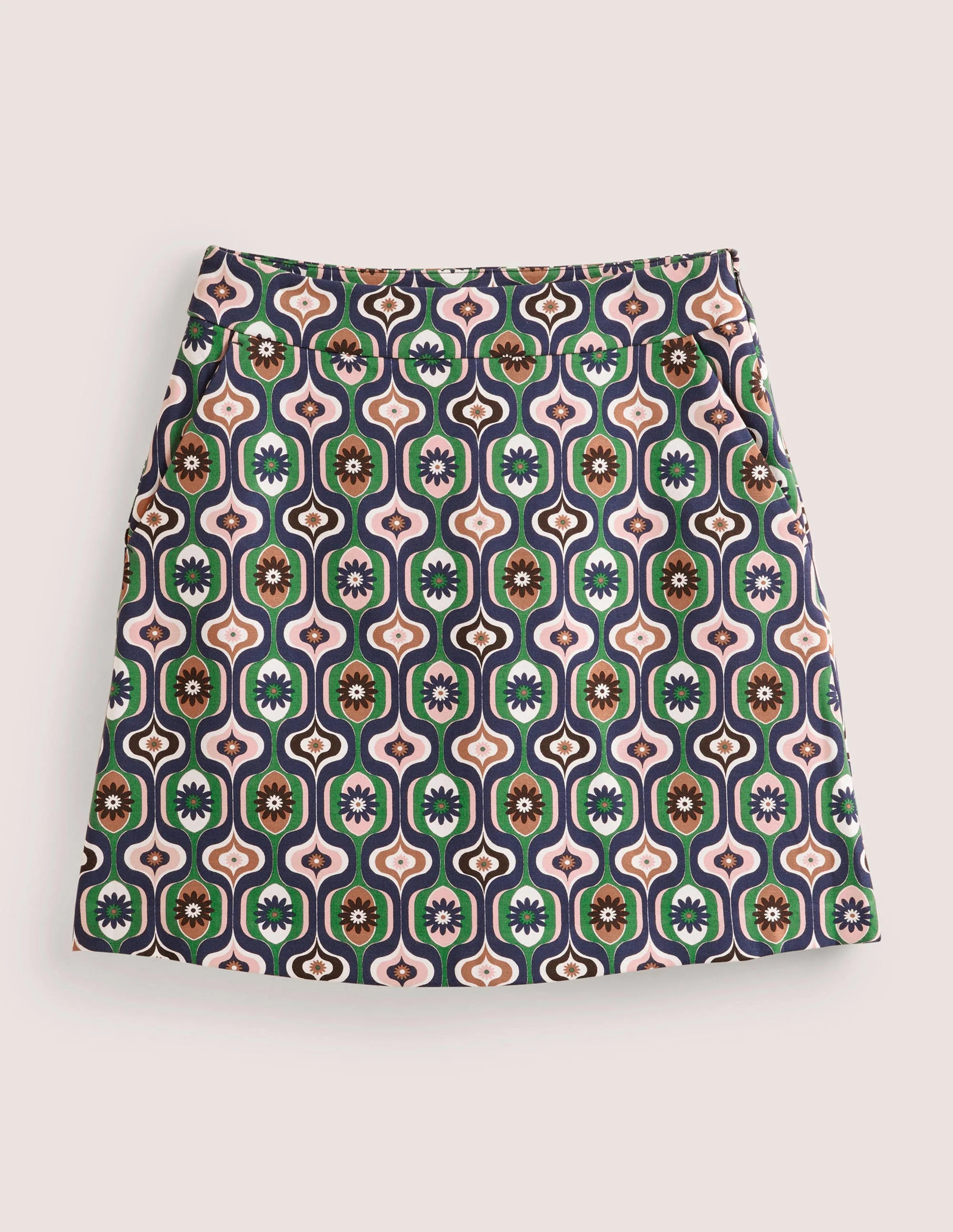Ponte A-line Mini Skirt-Multi, Geo Swirl - Image 7