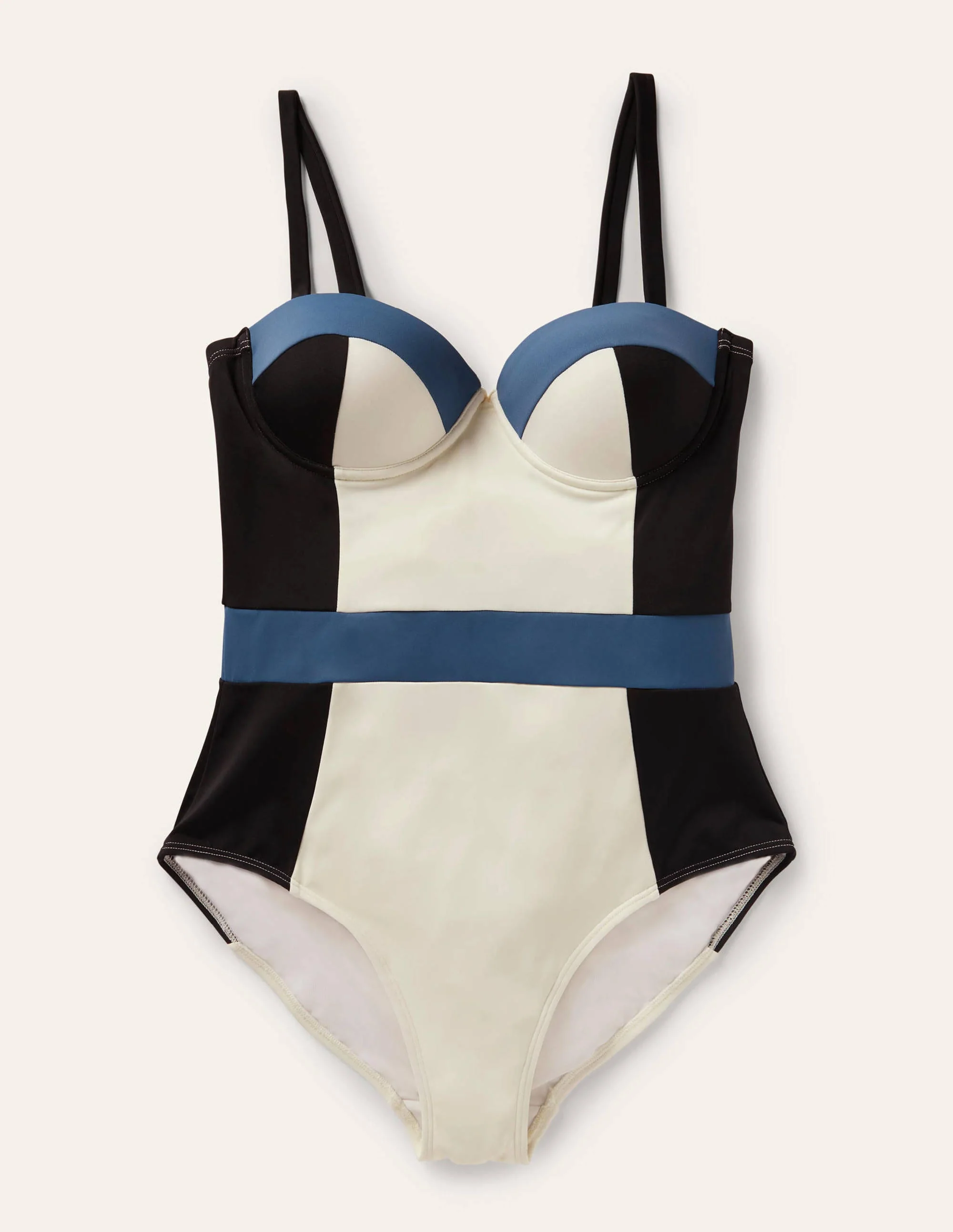 Portofino Cup-size Swimsuit-Ivory Colourblock - Image 6