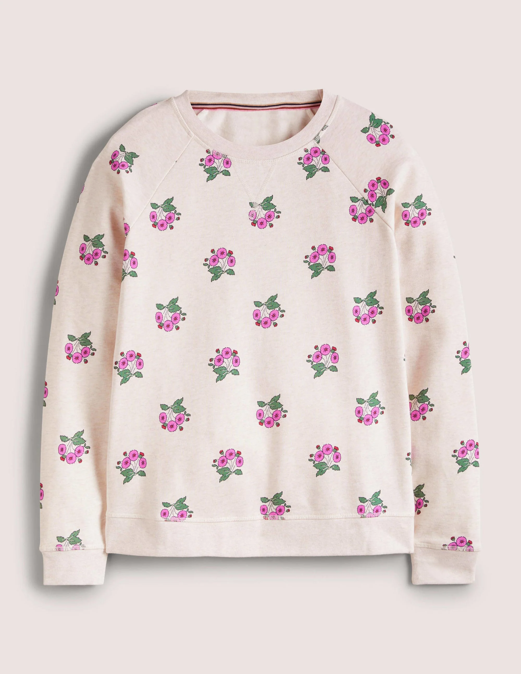 Printed Cotton Sweatshirt-Oatmeal, Wild Pansy - Image 5