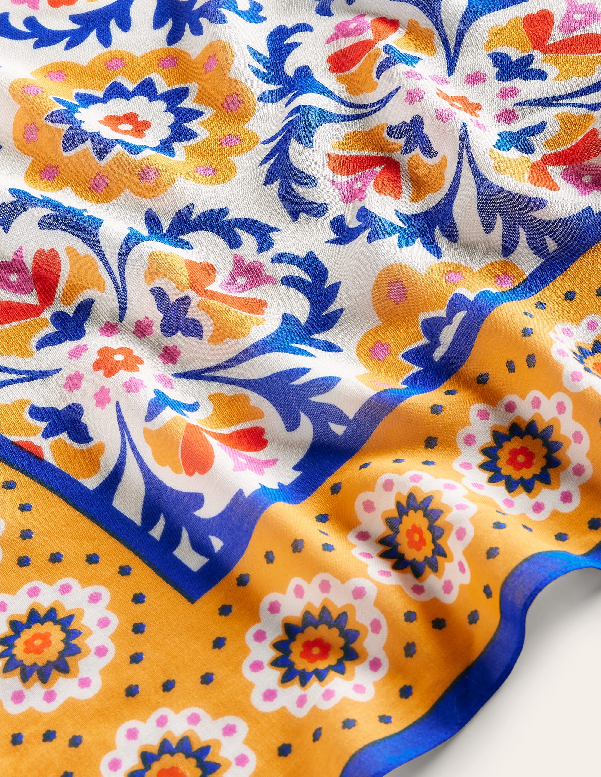 Printed Sarong Scarf-Artisan’s Gold, Mosaic Bloom - Image 3