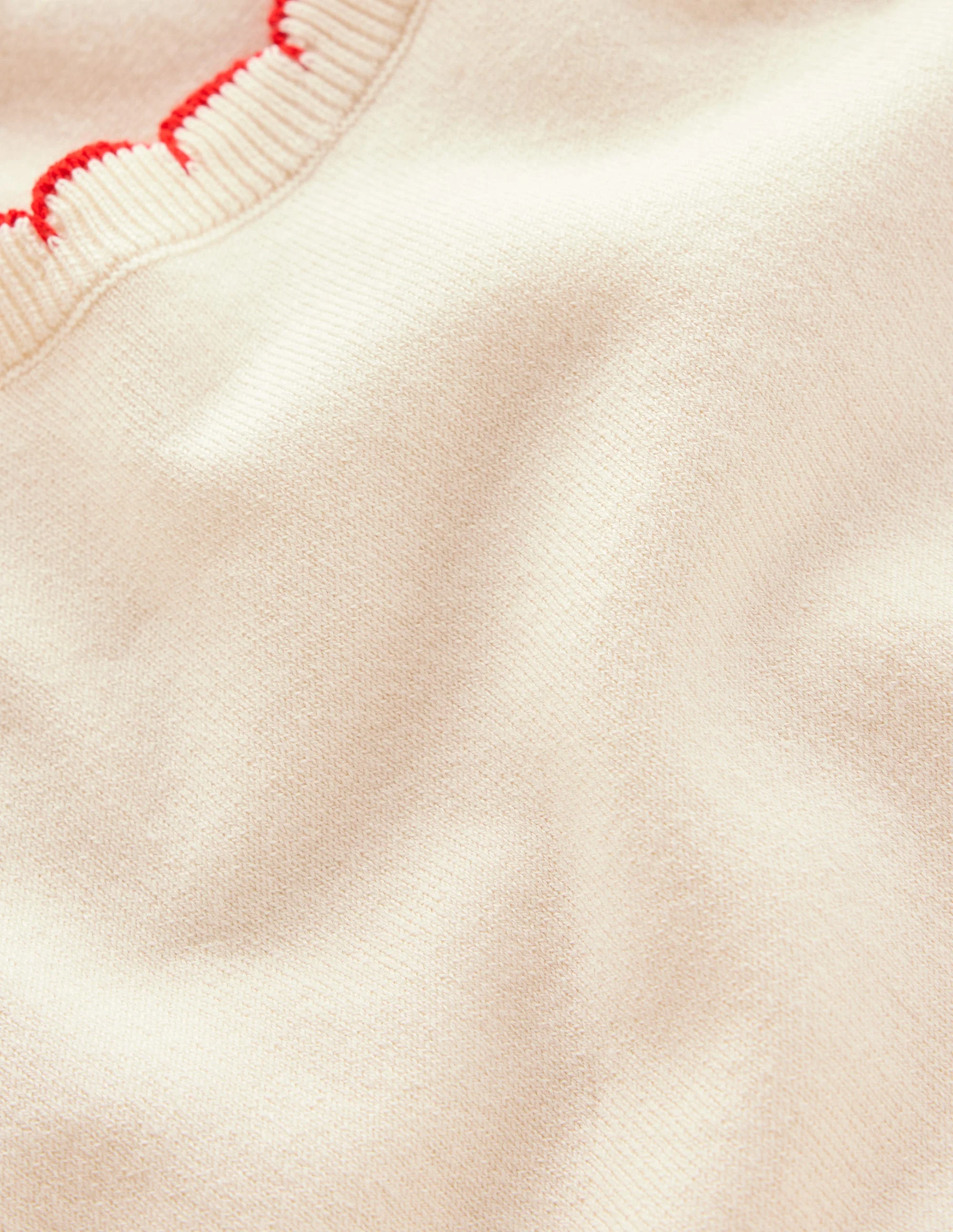 Pru Scallop Trim Jumper-Warm Ivory - Image 7