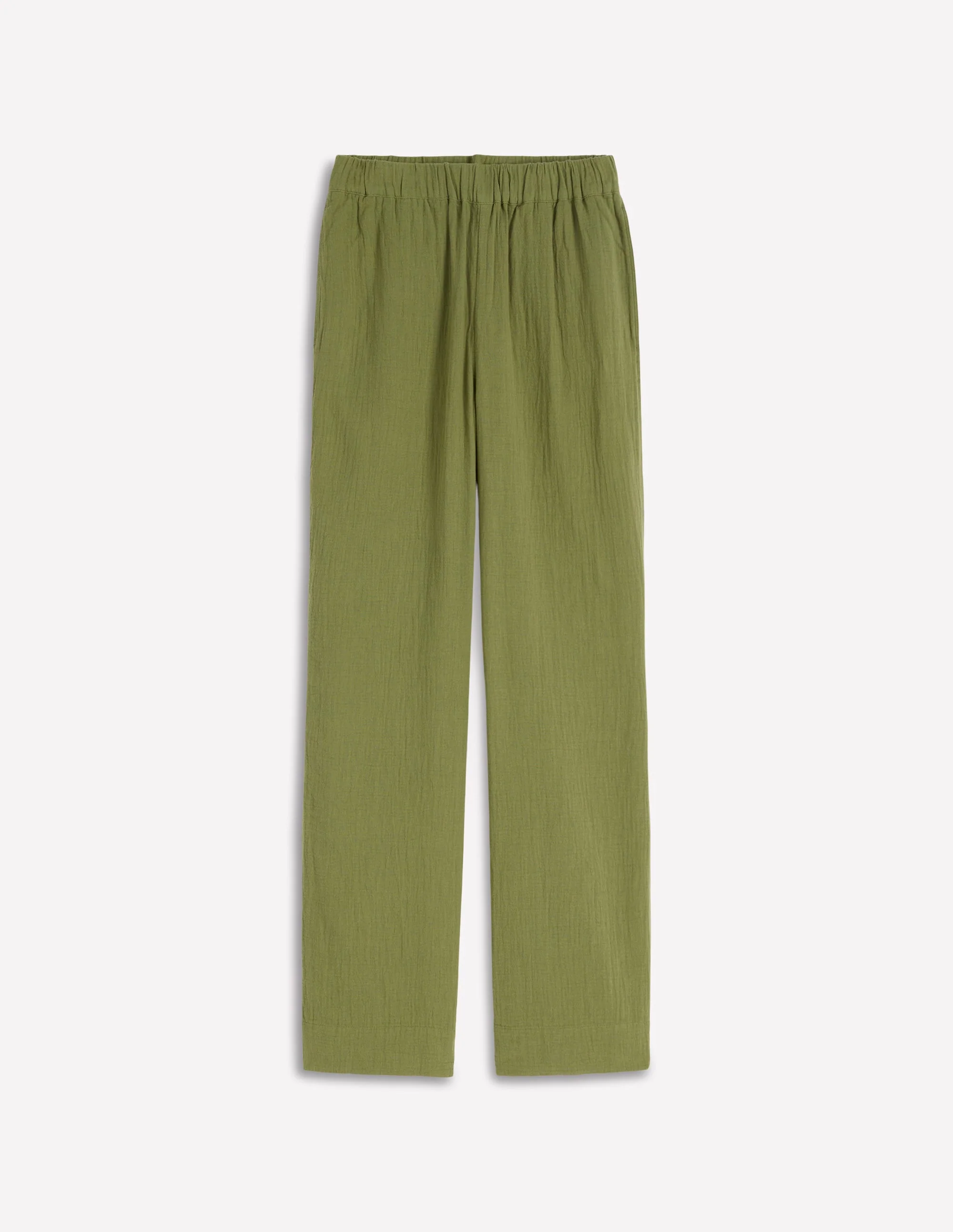 Pull On Double Cloth Trousers-Olive Green - Image 6