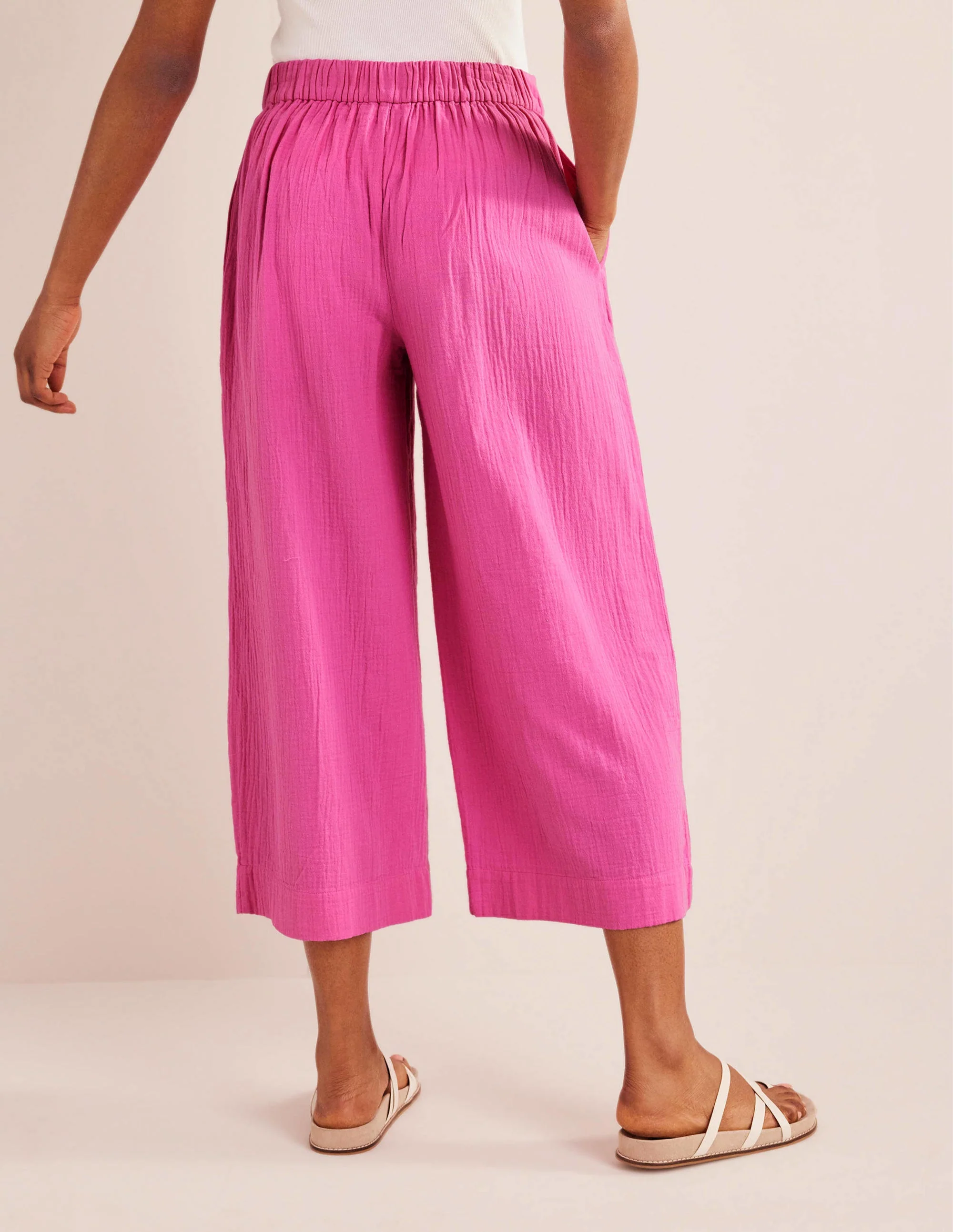 Pull-on Doublecloth Trousers-Festival Pink - Image 3