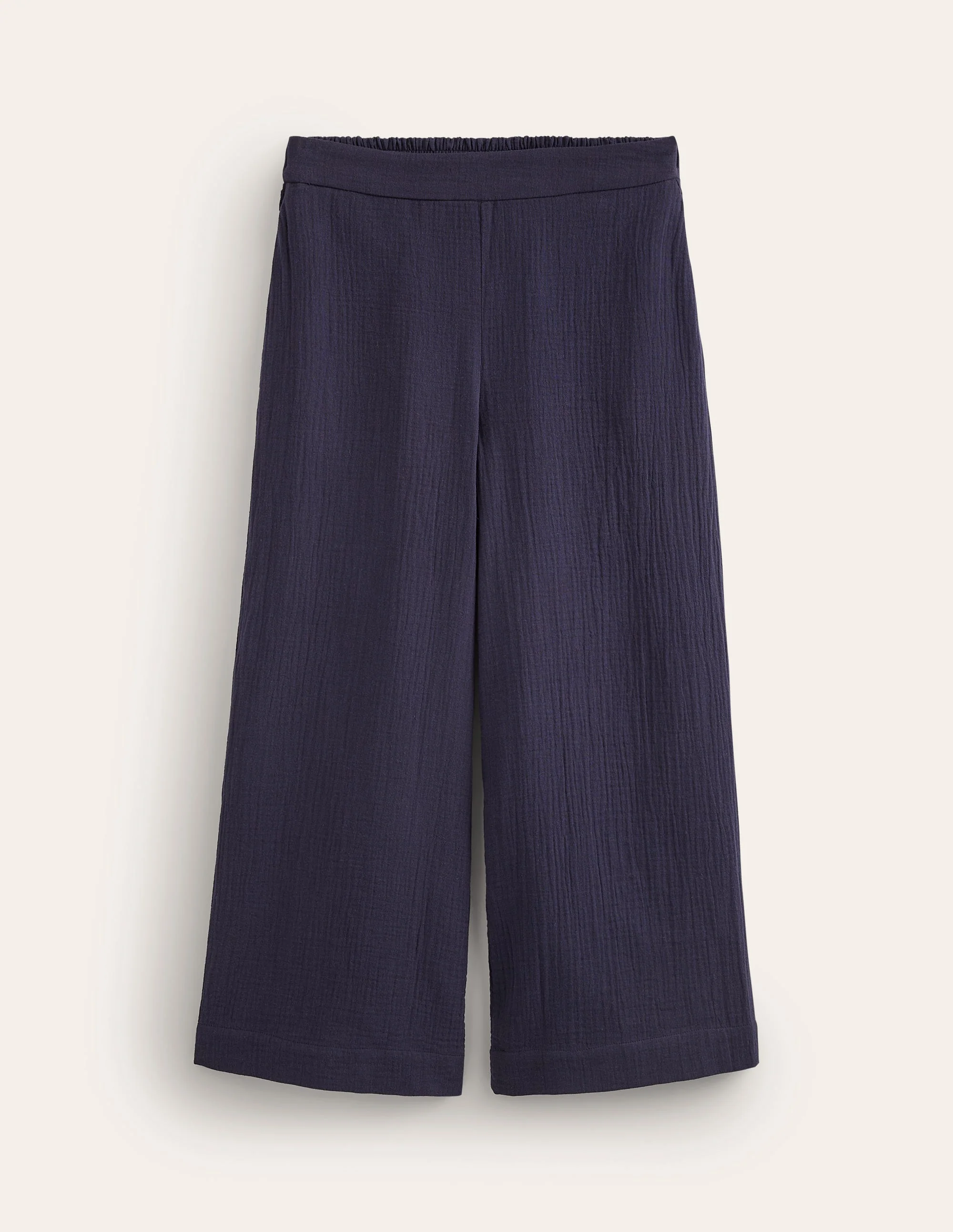 Pull-on Doublecloth Trousers-Navy - Image 5