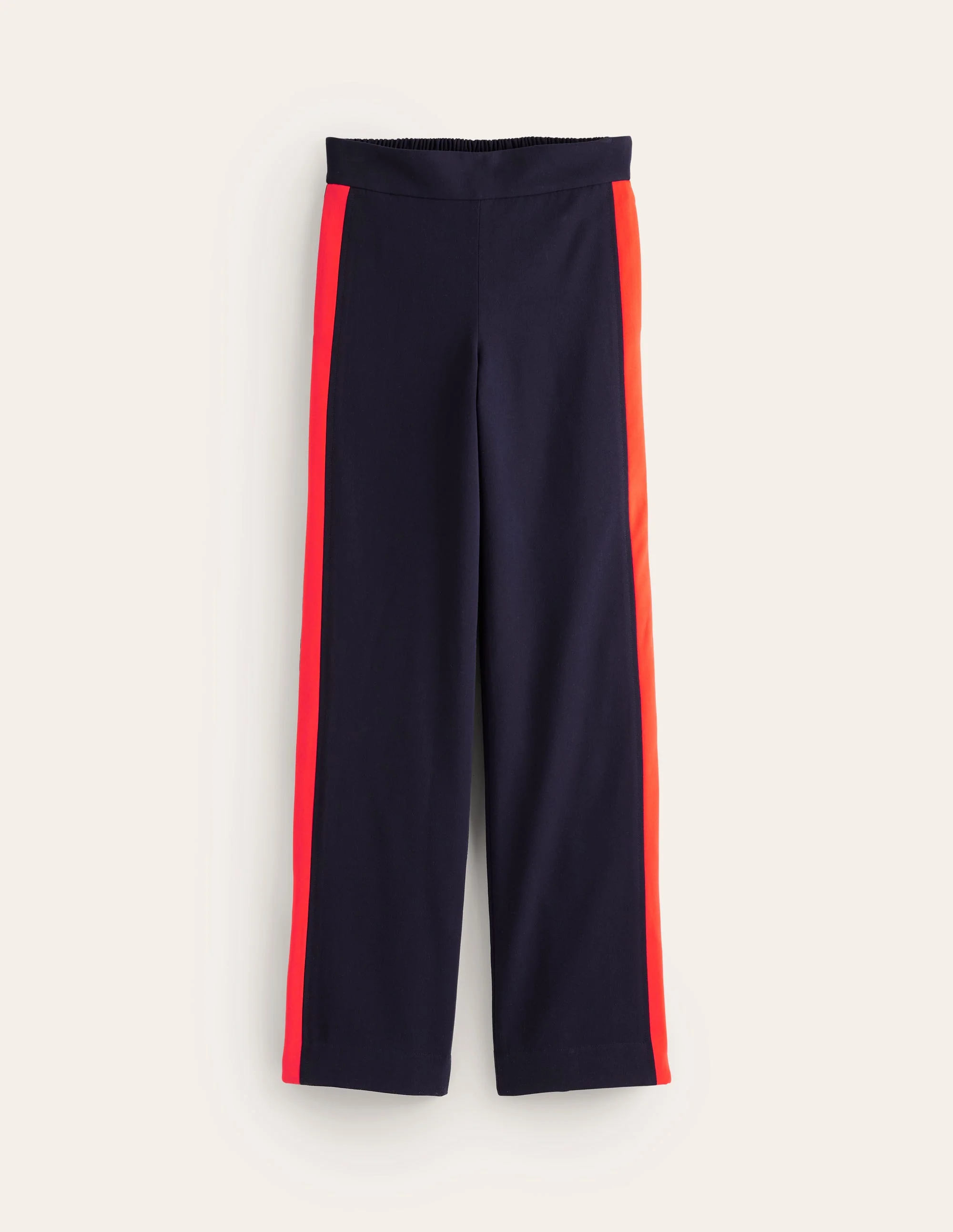 Pull On Side Stripe Trousers-Navy with Red Stripe - Image 5