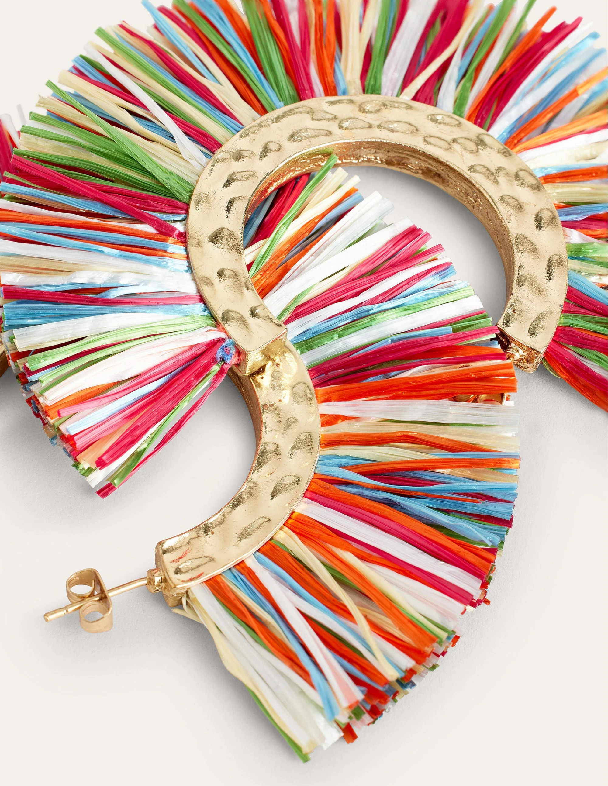 Raffia Hoop Earrings-Multi - Image 2