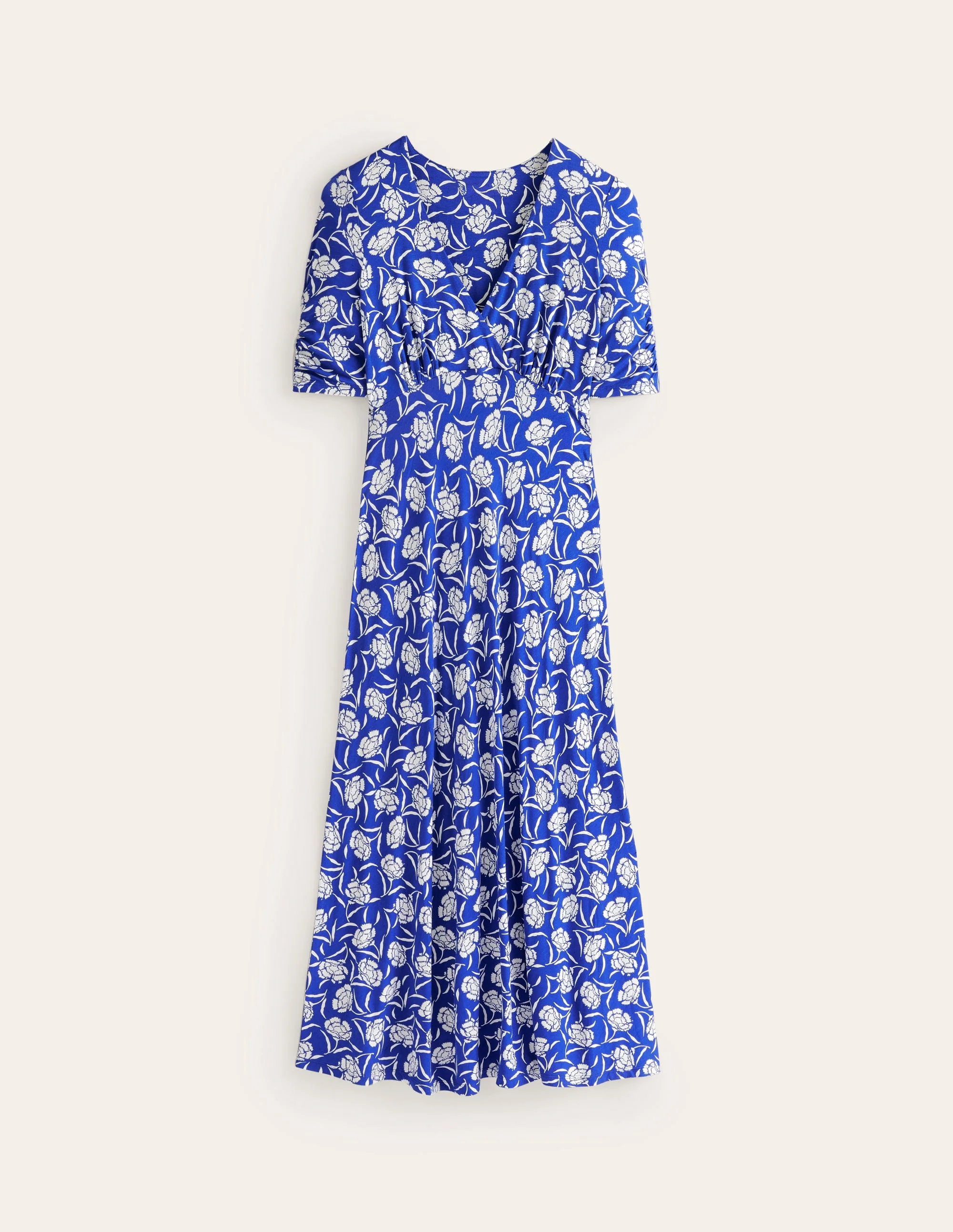 Rebecca Jersey Midi Tea Dress-Surf The Web, Peony Sprig - Image 6