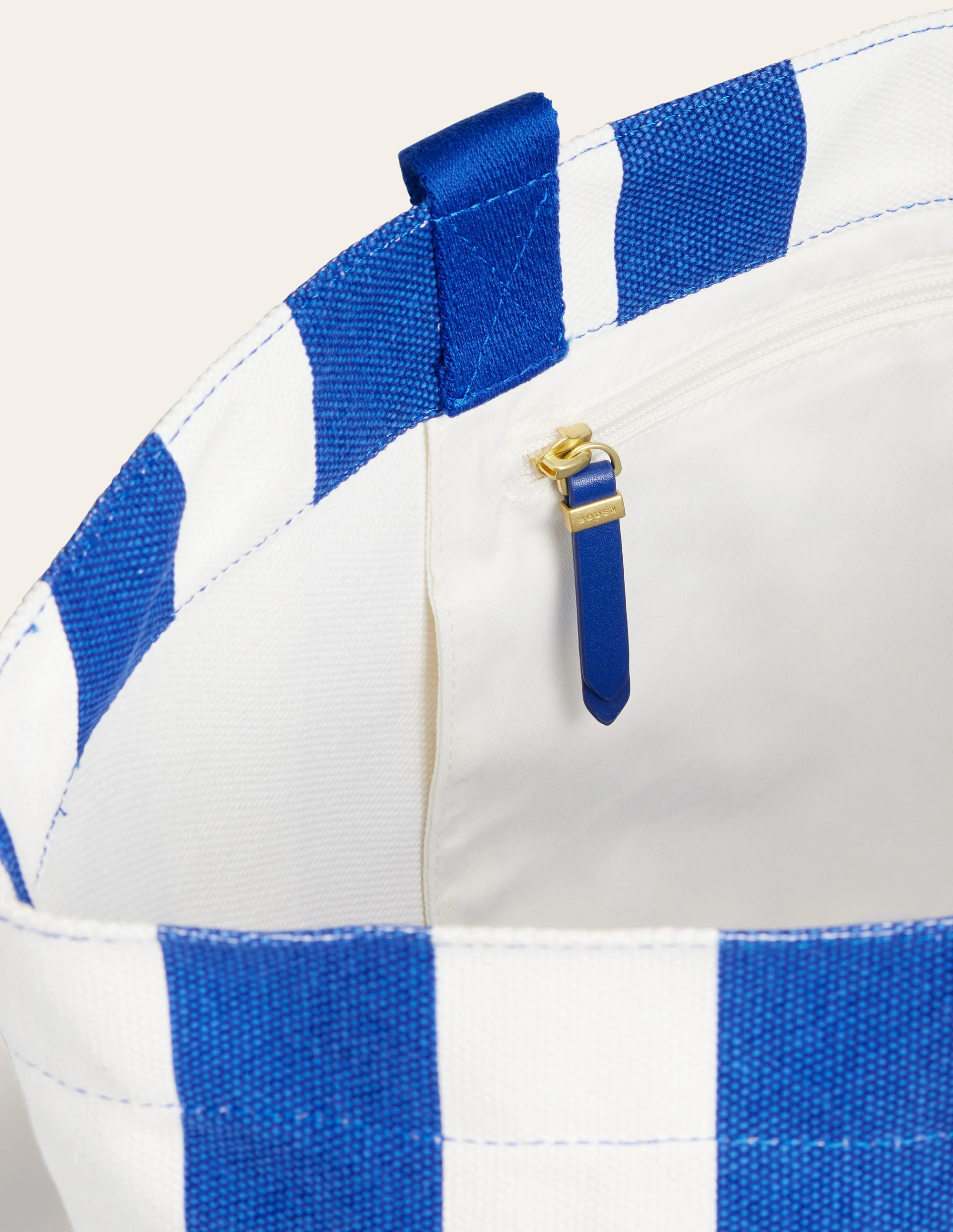 Relaxed Canvas Tote Bag-Blue Stripe - Image 5