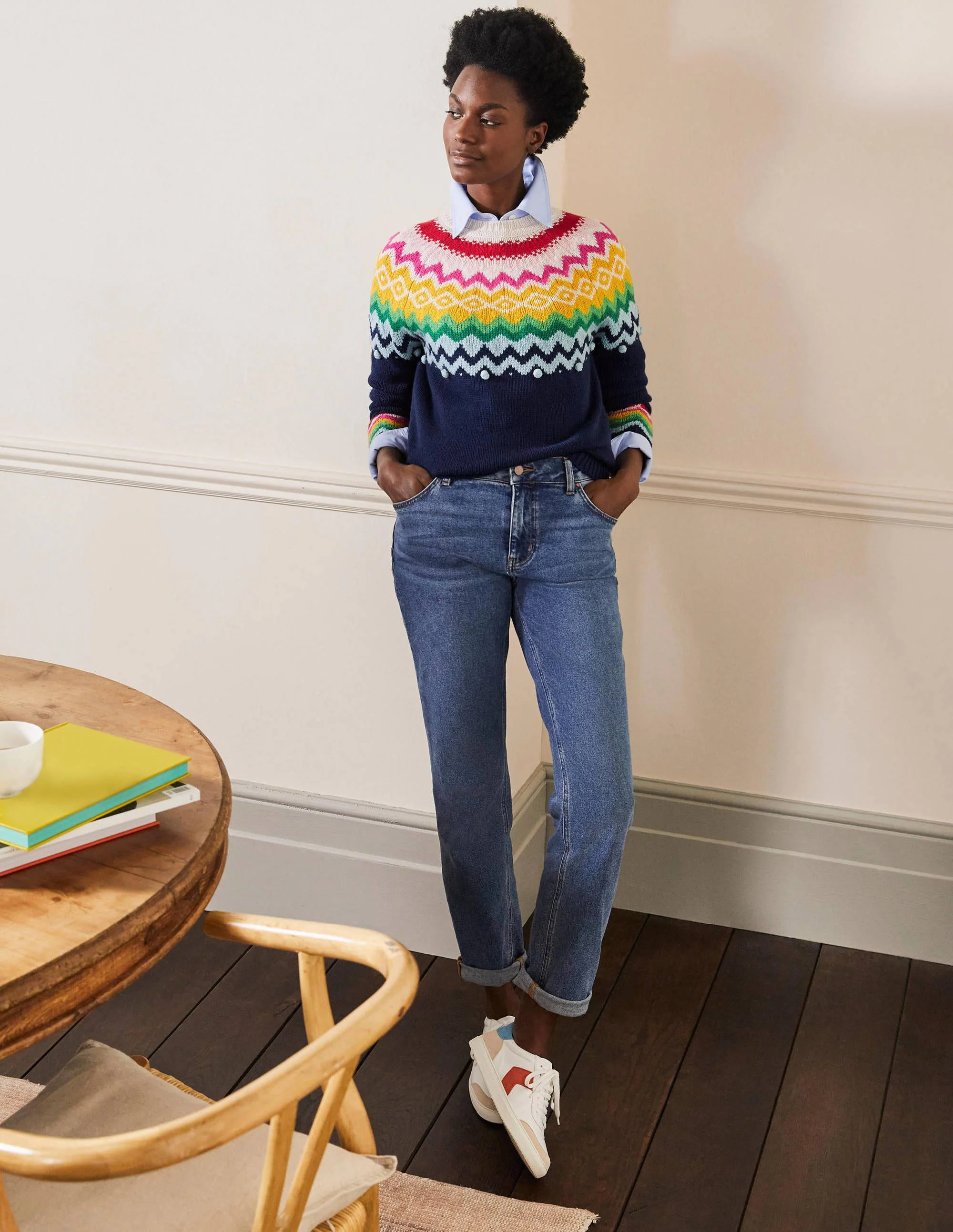 Relaxed Fair Isle Jumper-Starboard Blue - Image 4