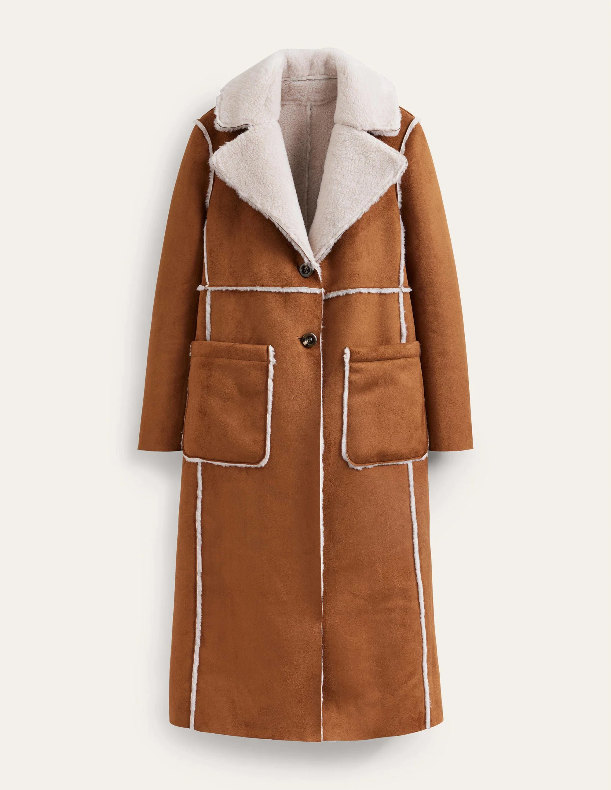 Reversible Faux-Shearling Coat-Hazel Brown - Image 6