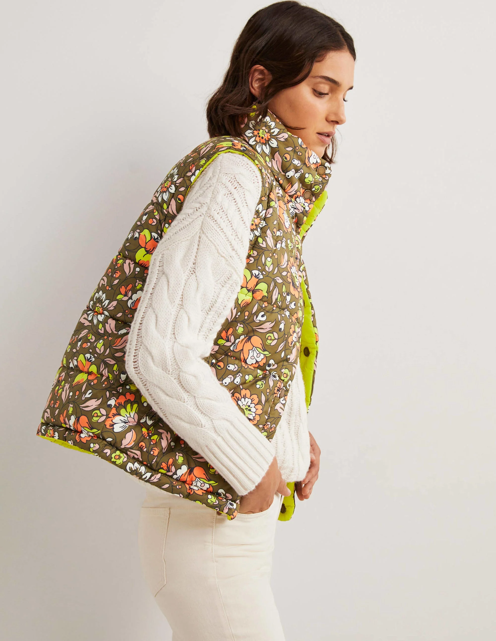 Reversible Gilet-Basil, Botanic Meadow - Image 4
